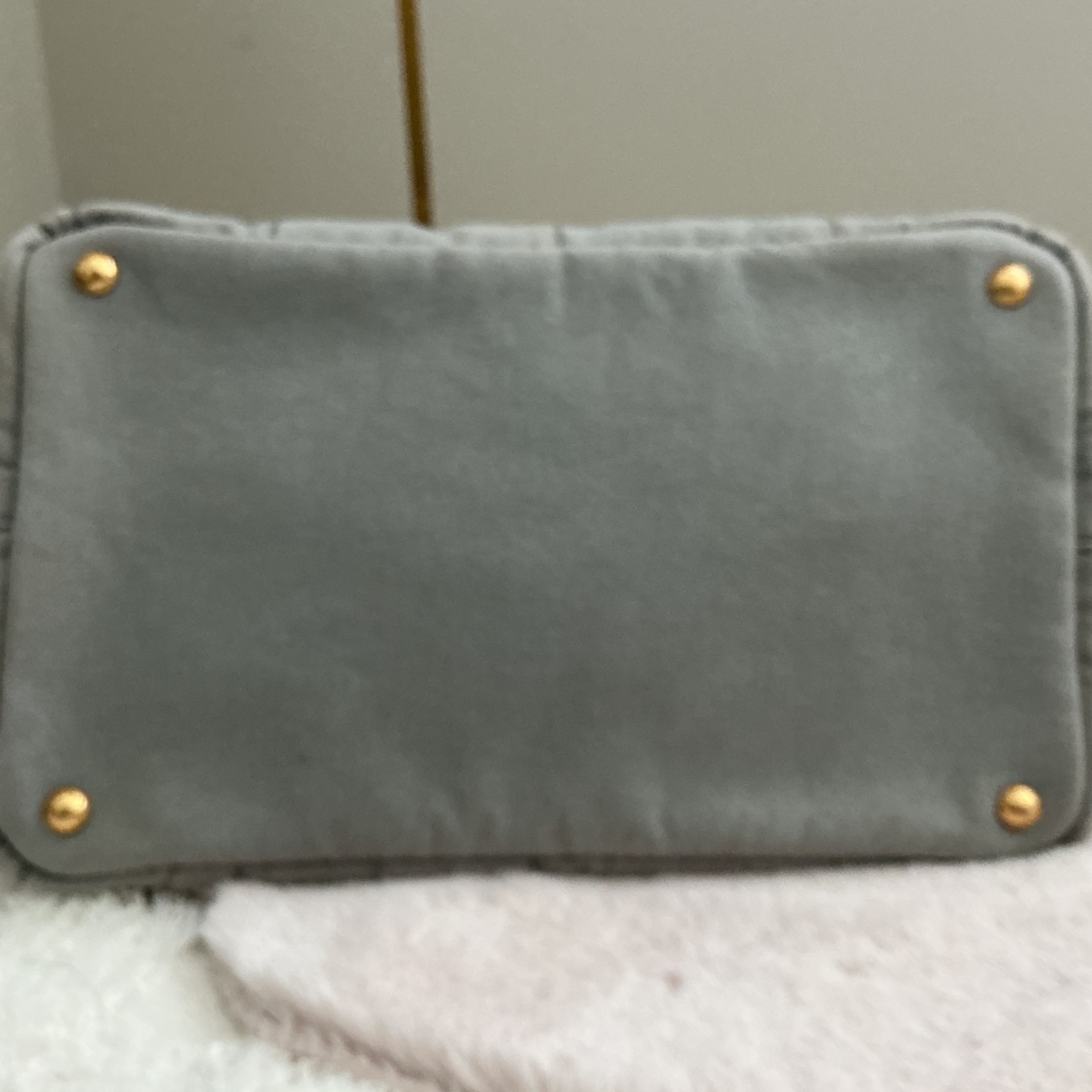 PRADA DENIM GRAY CANAPA HANDBAG COA INCLUDED
