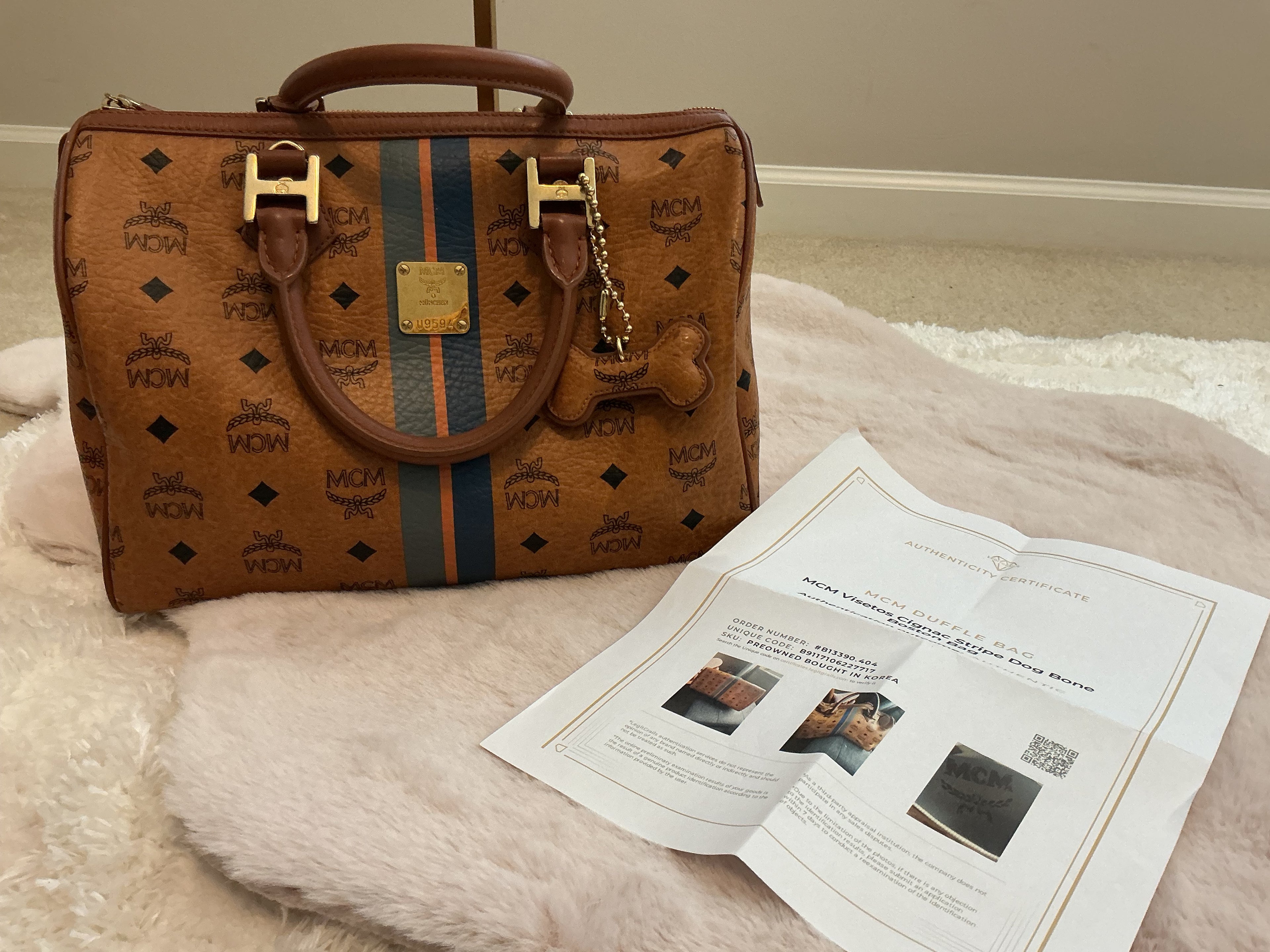 Set of 3 MATCHING MCM TOTE BOSTON BAG AND COMPACT WALLET