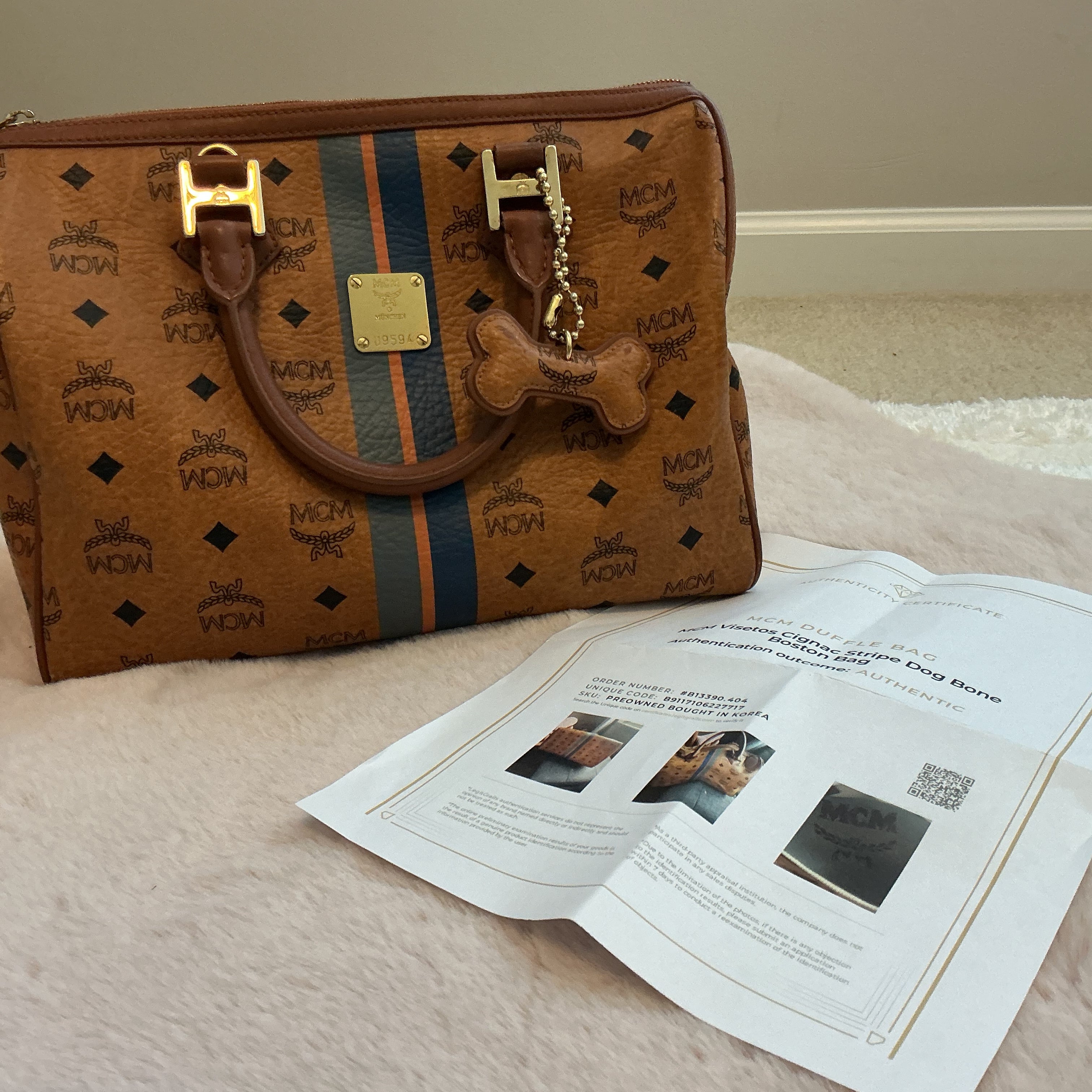 Set of 3 MATCHING MCM TOTE BOSTON BAG AND COMPACT WALLET