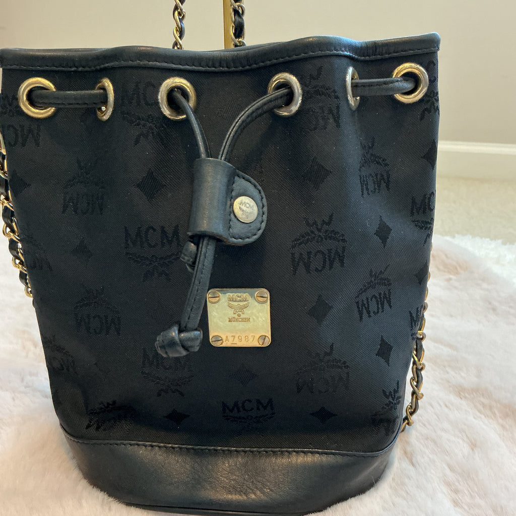 MCM BUCKET BAG WITH CROSSBODY CHAIN