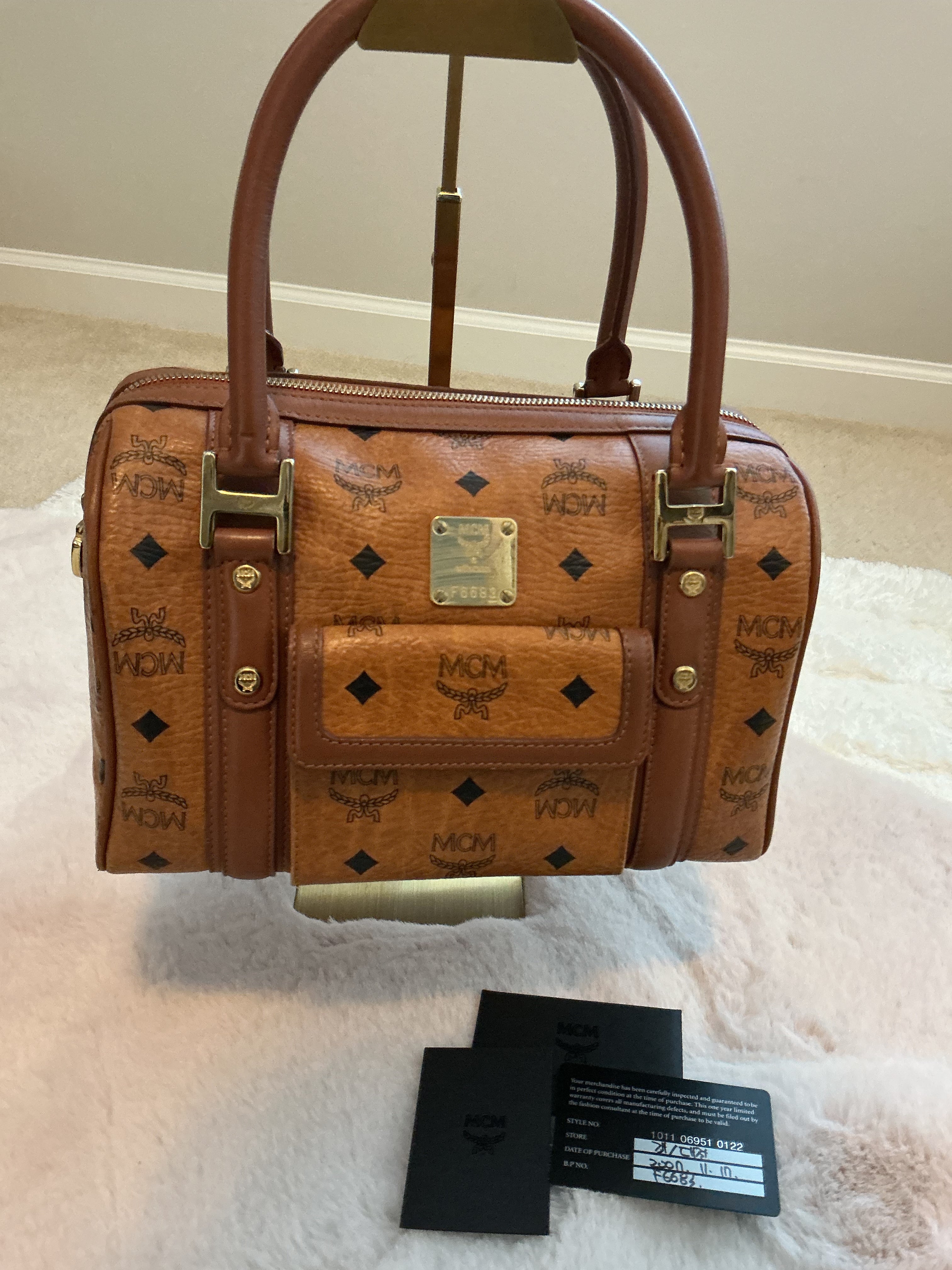 MCM LIMITED EDITION MONOGRAM BOSTON BAG