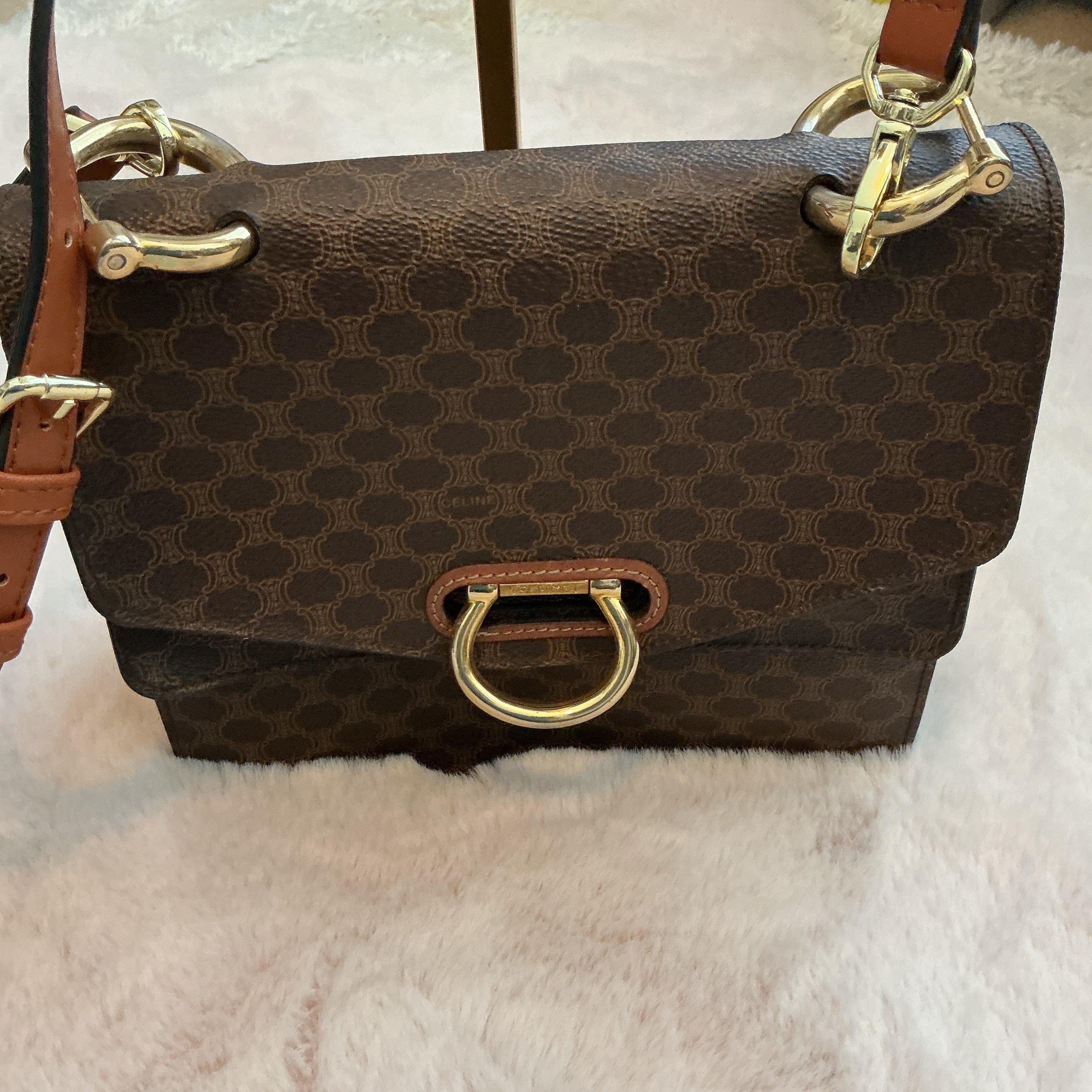 CELINE SMALL CROSSBODY 2 COMPARTMENT BAG WITH ADJUSTABLE STRAP