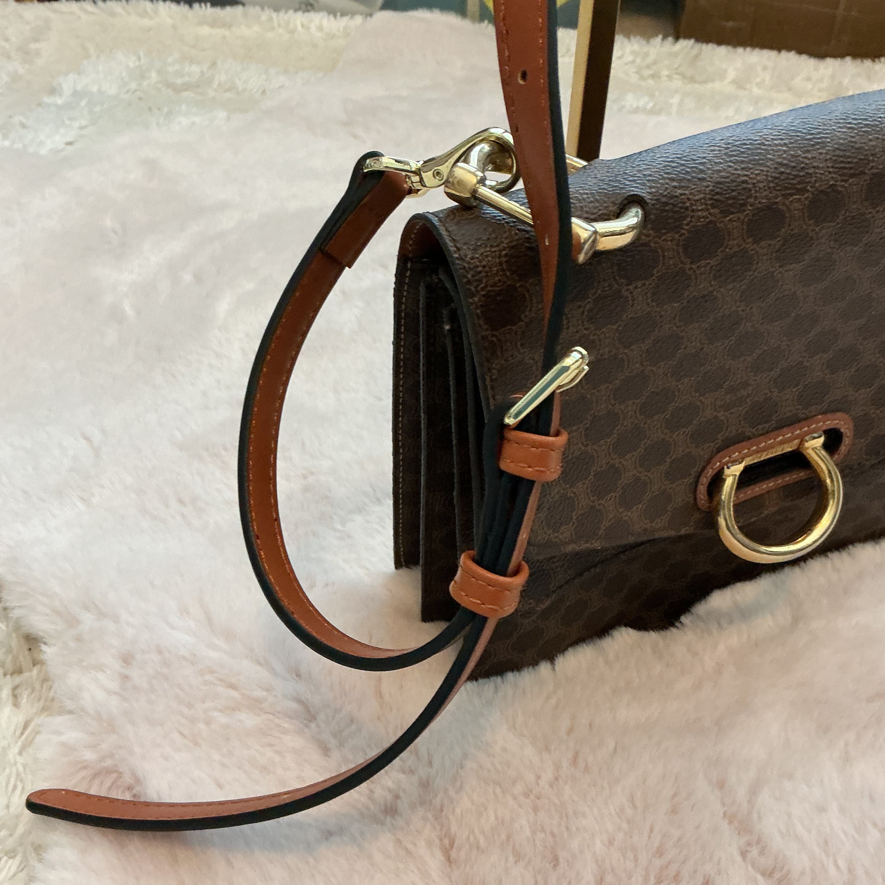 CELINE SMALL CROSSBODY 2 COMPARTMENT BAG WITH ADJUSTABLE STRAP