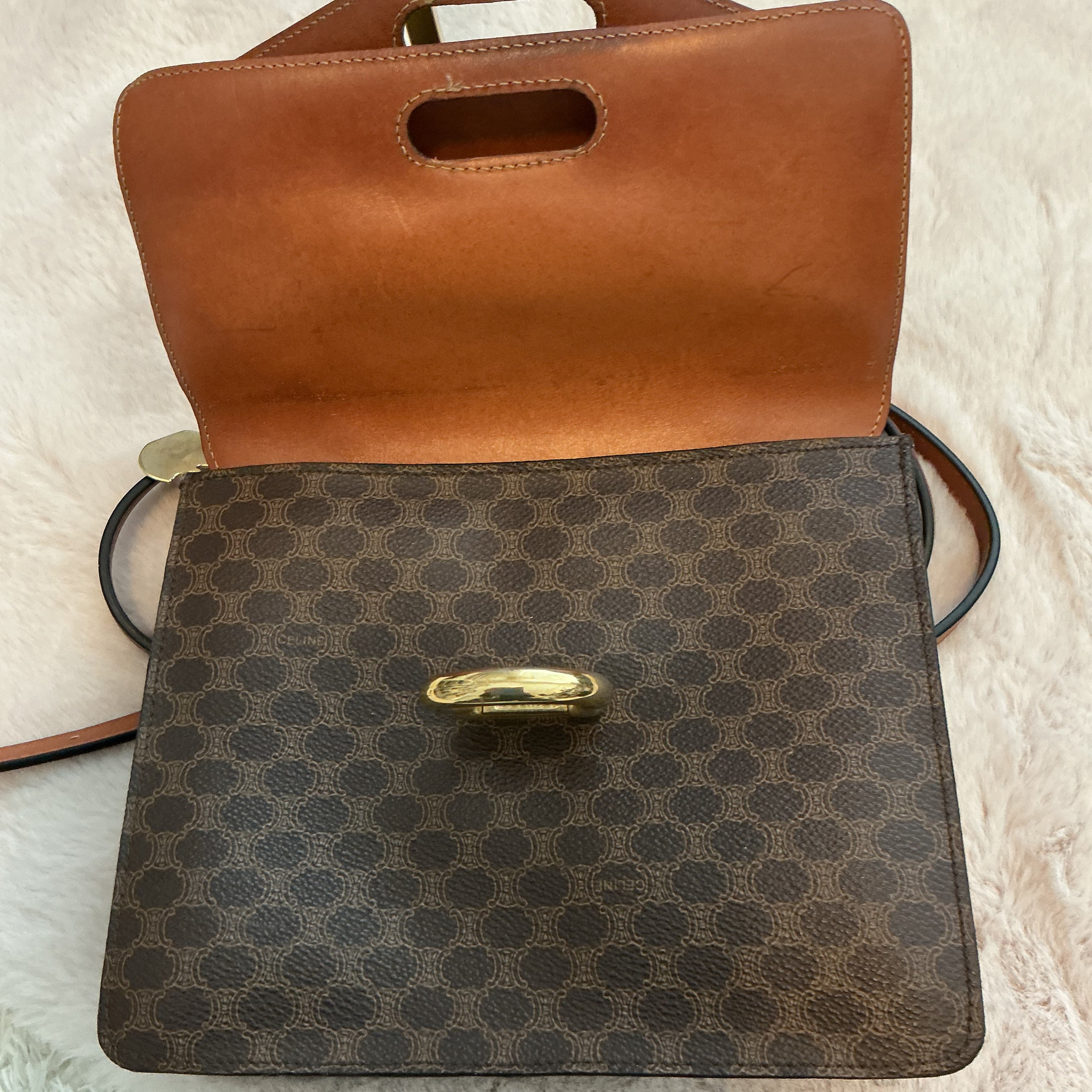 CELINE SMALL CROSSBODY 2 COMPARTMENT BAG WITH ADJUSTABLE STRAP