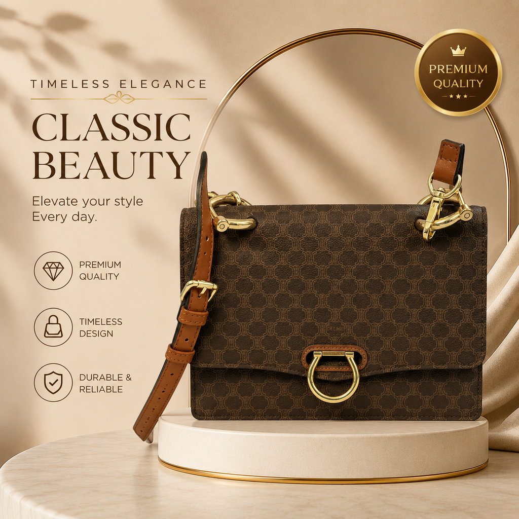 CELINE SMALL CROSSBODY 2 COMPARTMENT BAG WITH ADJUSTABLE STRAP