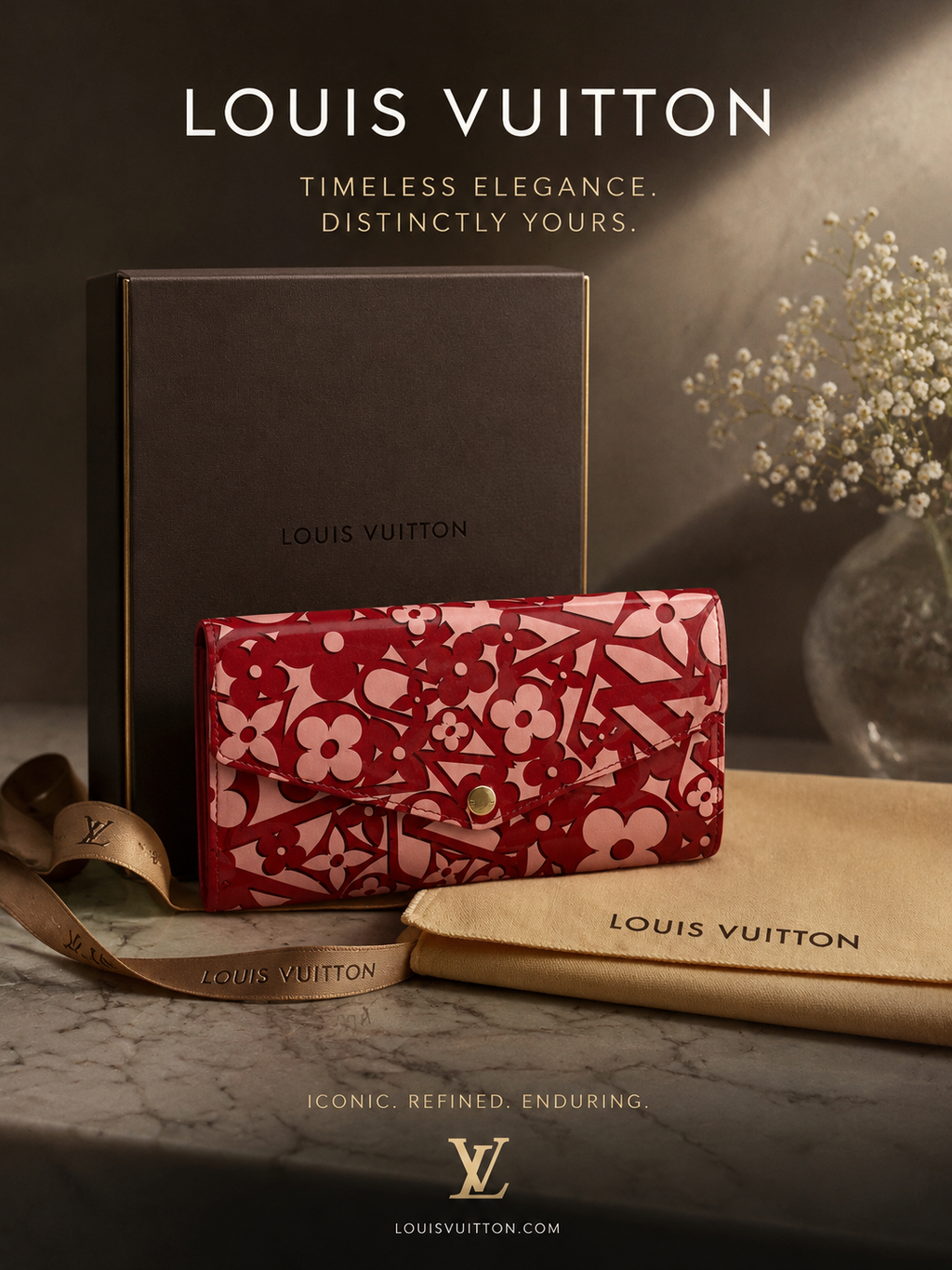 Louis Vuitton Portefeuille Sarah  Vernis Sweet Long Wallet Full Enculsion