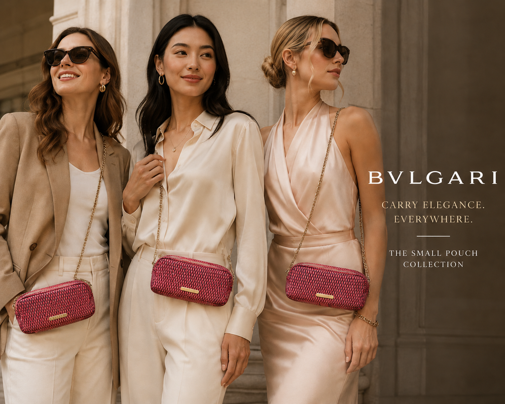 BVLGARI SMALL POUCH WITH CROSSBODY CHAIN GWP ITEM