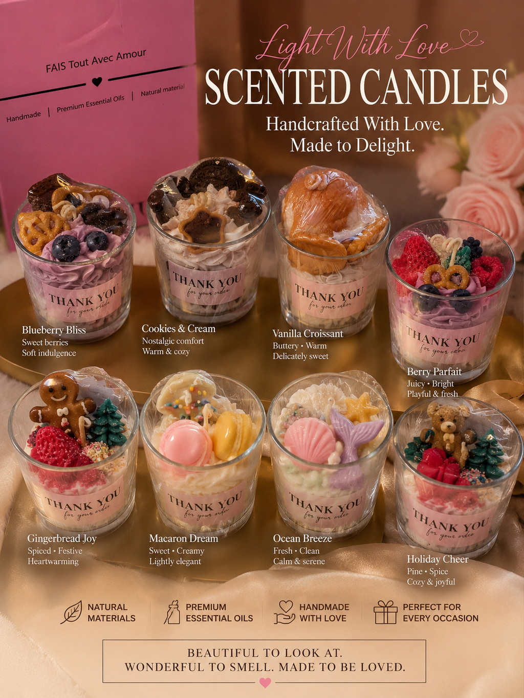 SWEET SCENTED DECORATIVE CANDLE WITH GIFT BOX