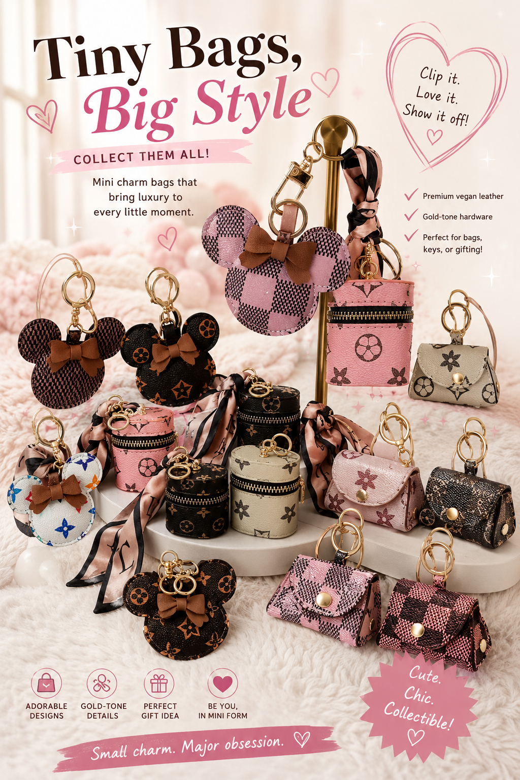 Decorative Pattern Key Bag Charms
