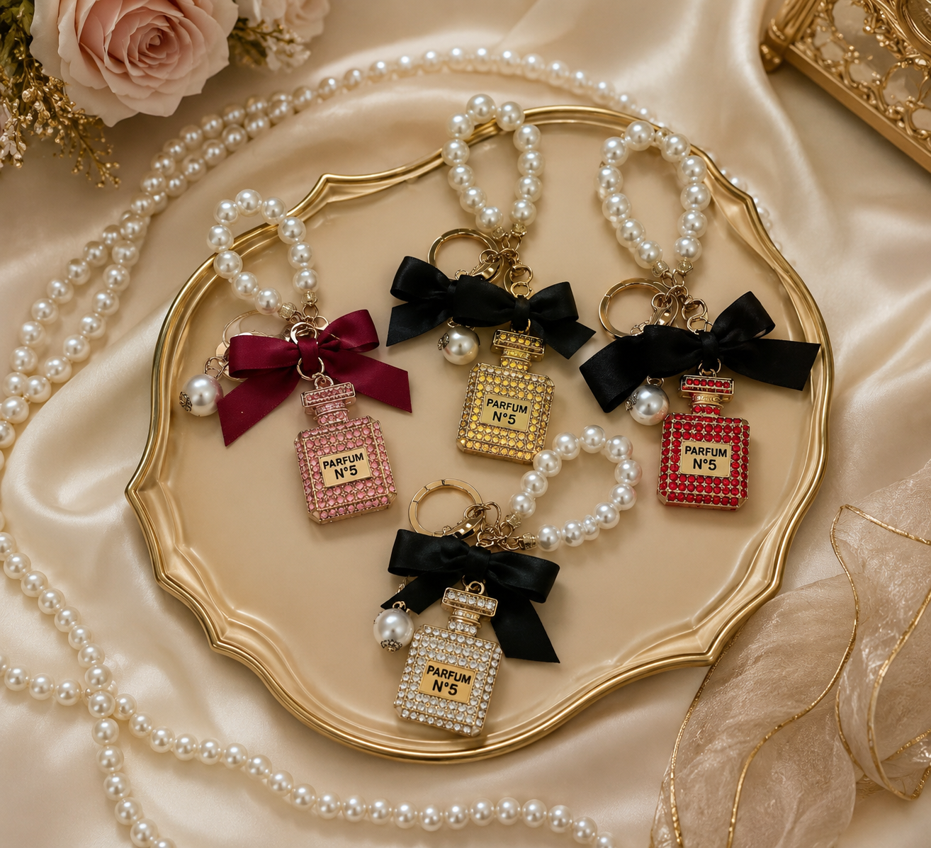No 5 PERFUME BOTTLE KEY BAG CHARM