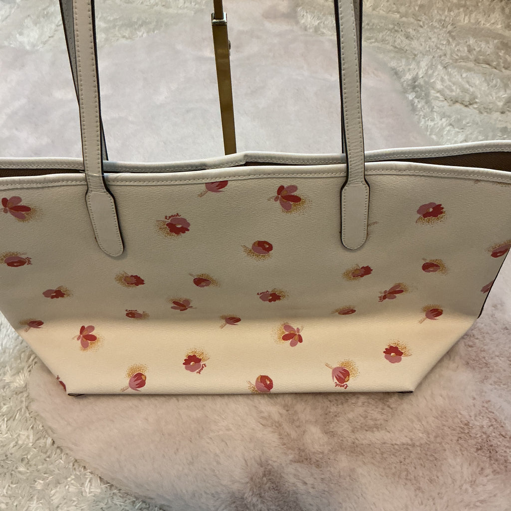 COACH FLORAL CITY CHALK TOTE
