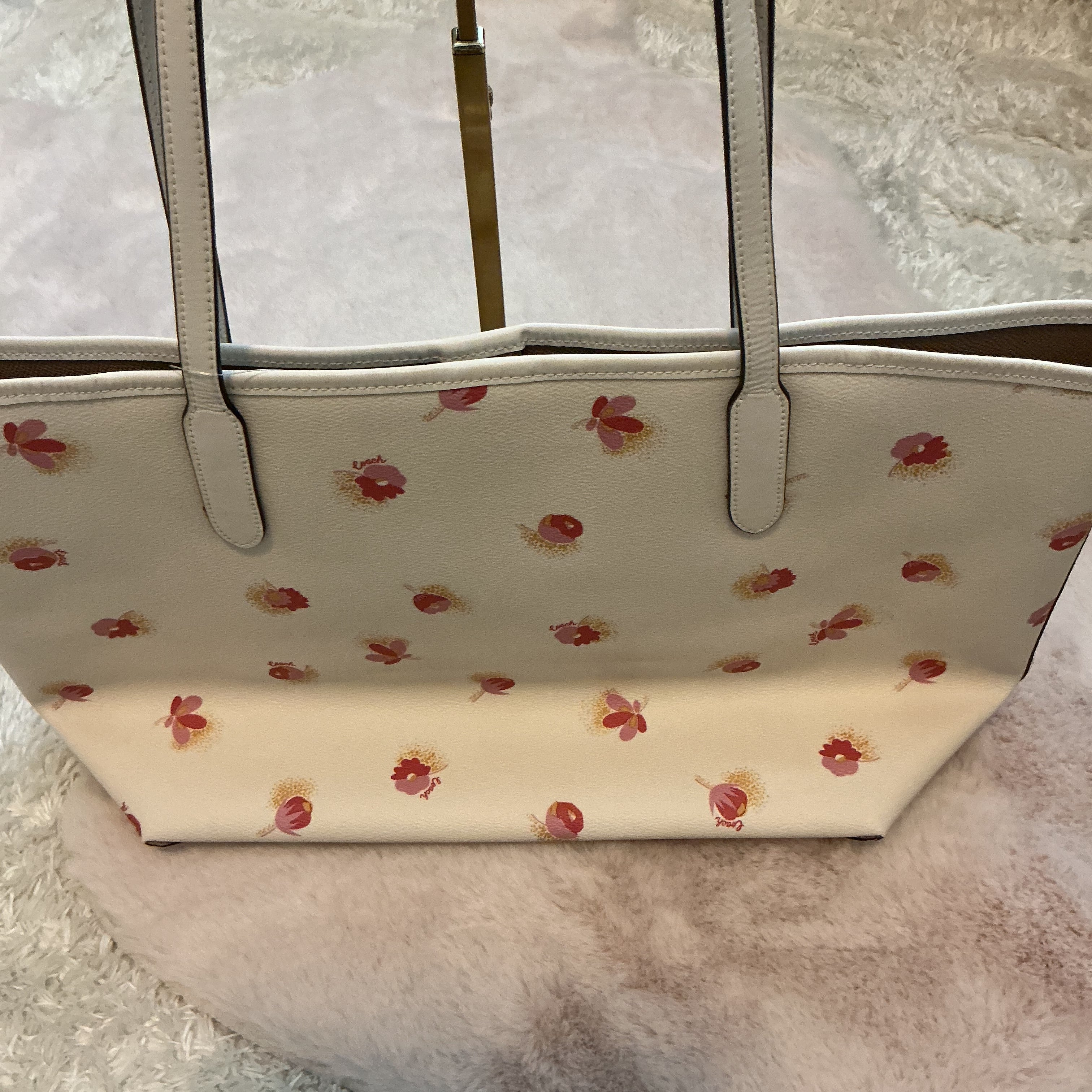 COACH FLORAL CITY CHALK TOTE