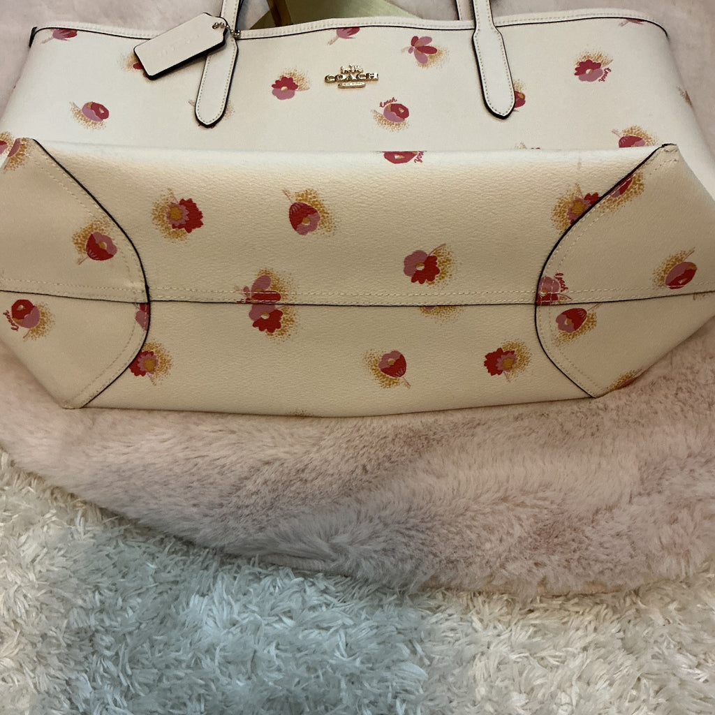 COACH FLORAL CITY CHALK TOTE