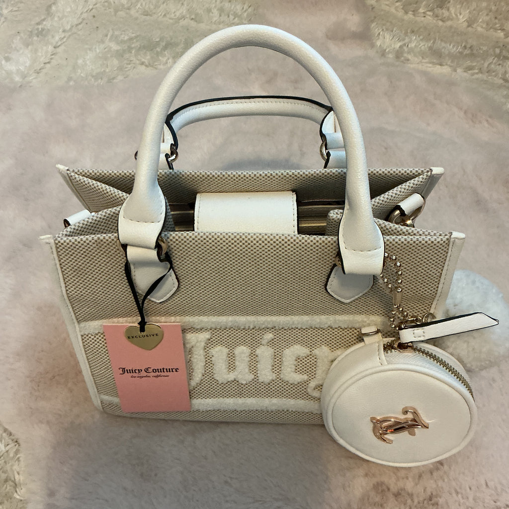 JUICY COUTURE MINI TOTE WITH BAG CHARM AND CROSSBODY STRAP