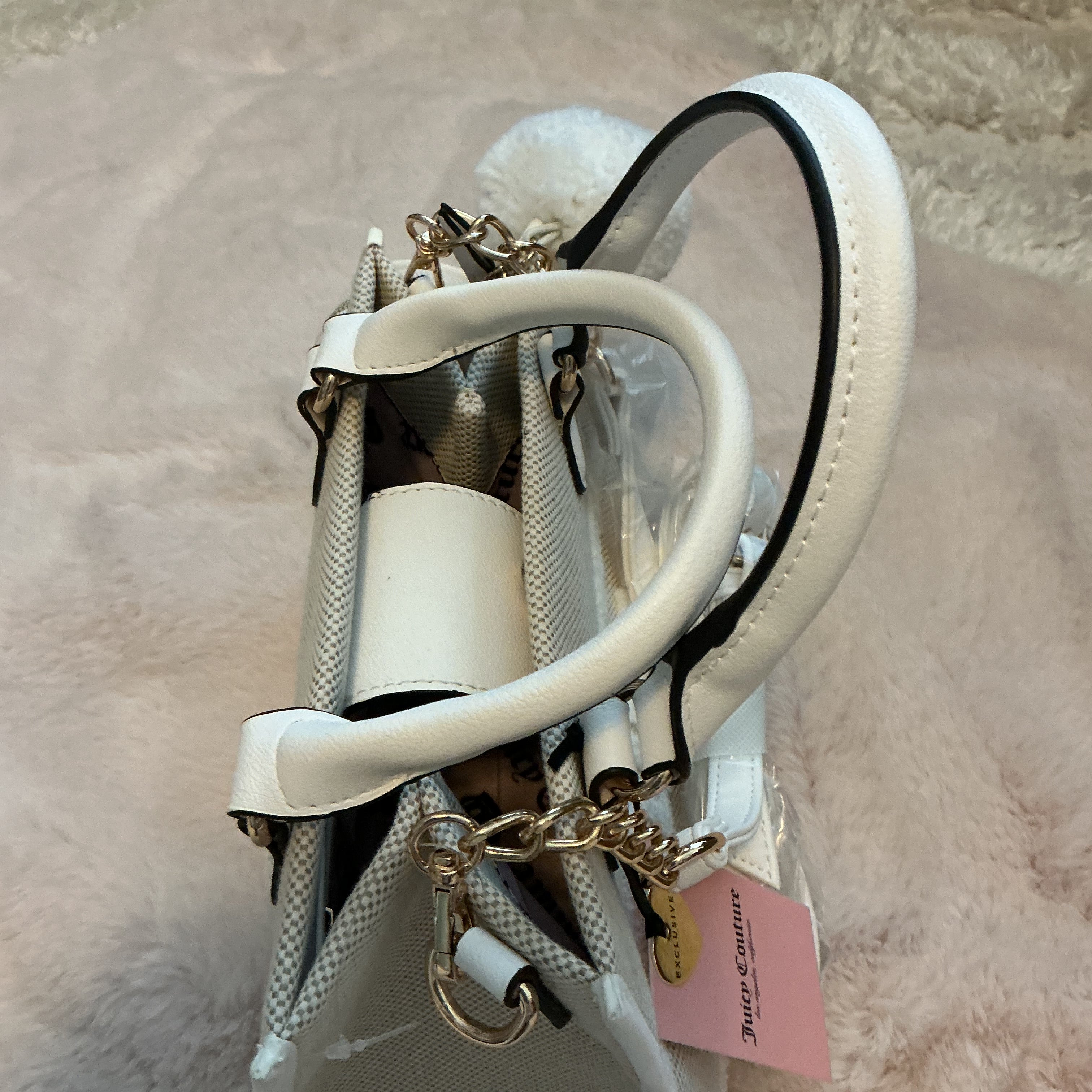 JUICY COUTURE MINI TOTE WITH BAG CHARM AND CROSSBODY STRAP