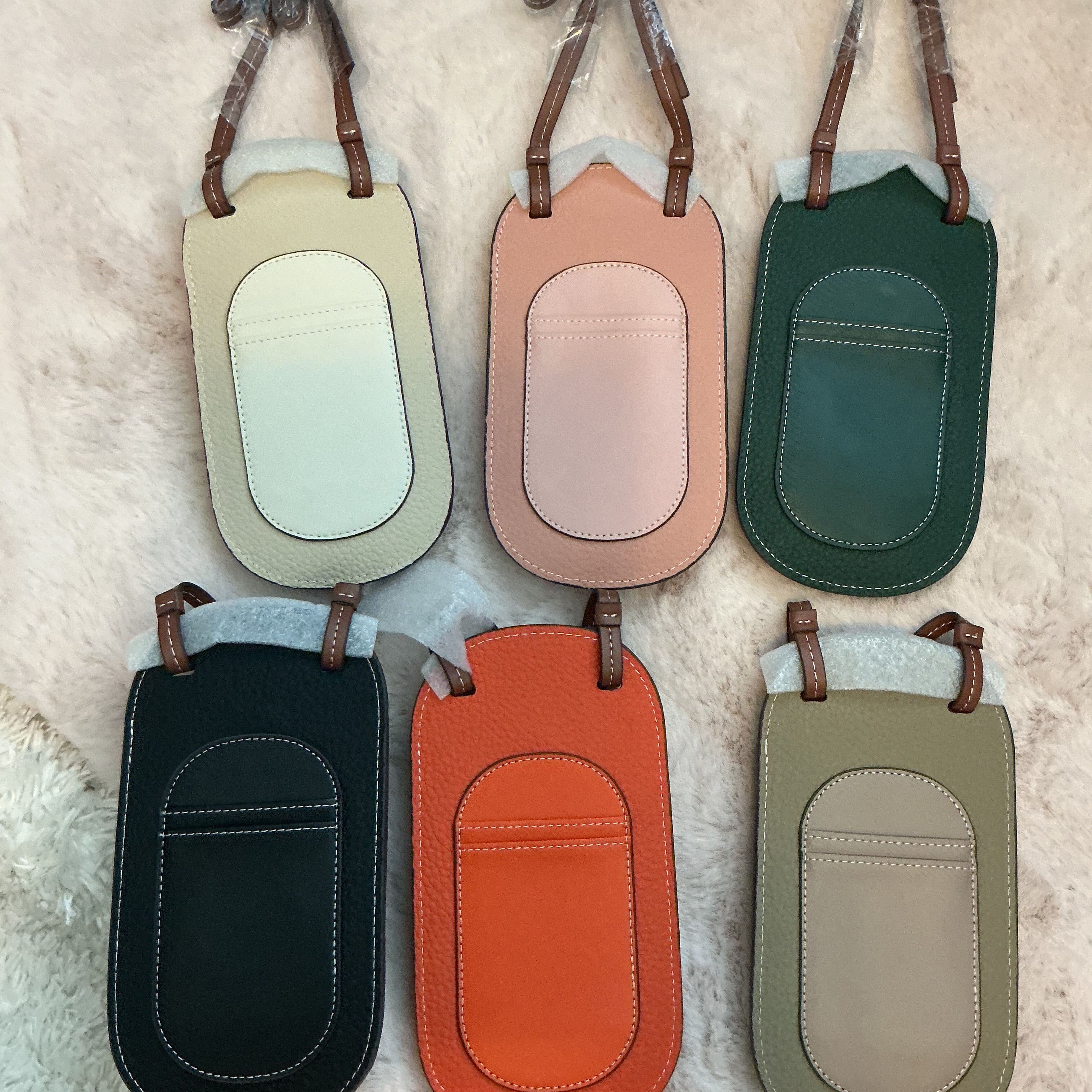 LEATHER SMARTPHONE HOLDER CROSSBODY STRAP CARD SLOTS