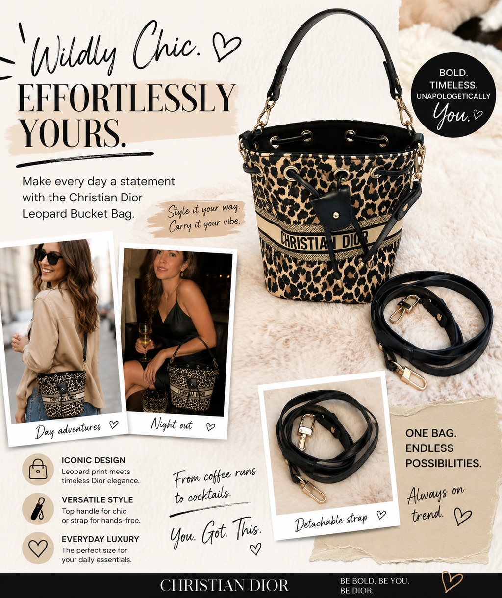CHRISTIAN DIOR LEOPARD PRINT CROSSBODY BAG WITH CROSSBODY STRAP