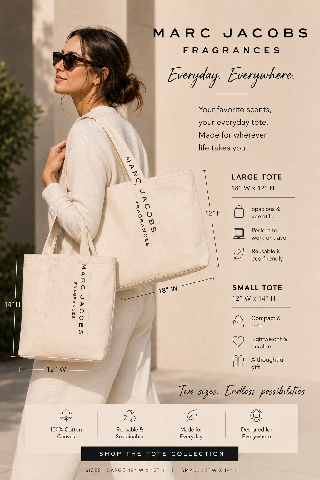 MARC JACOBS FRAGRANCE  DENIM TOTE
