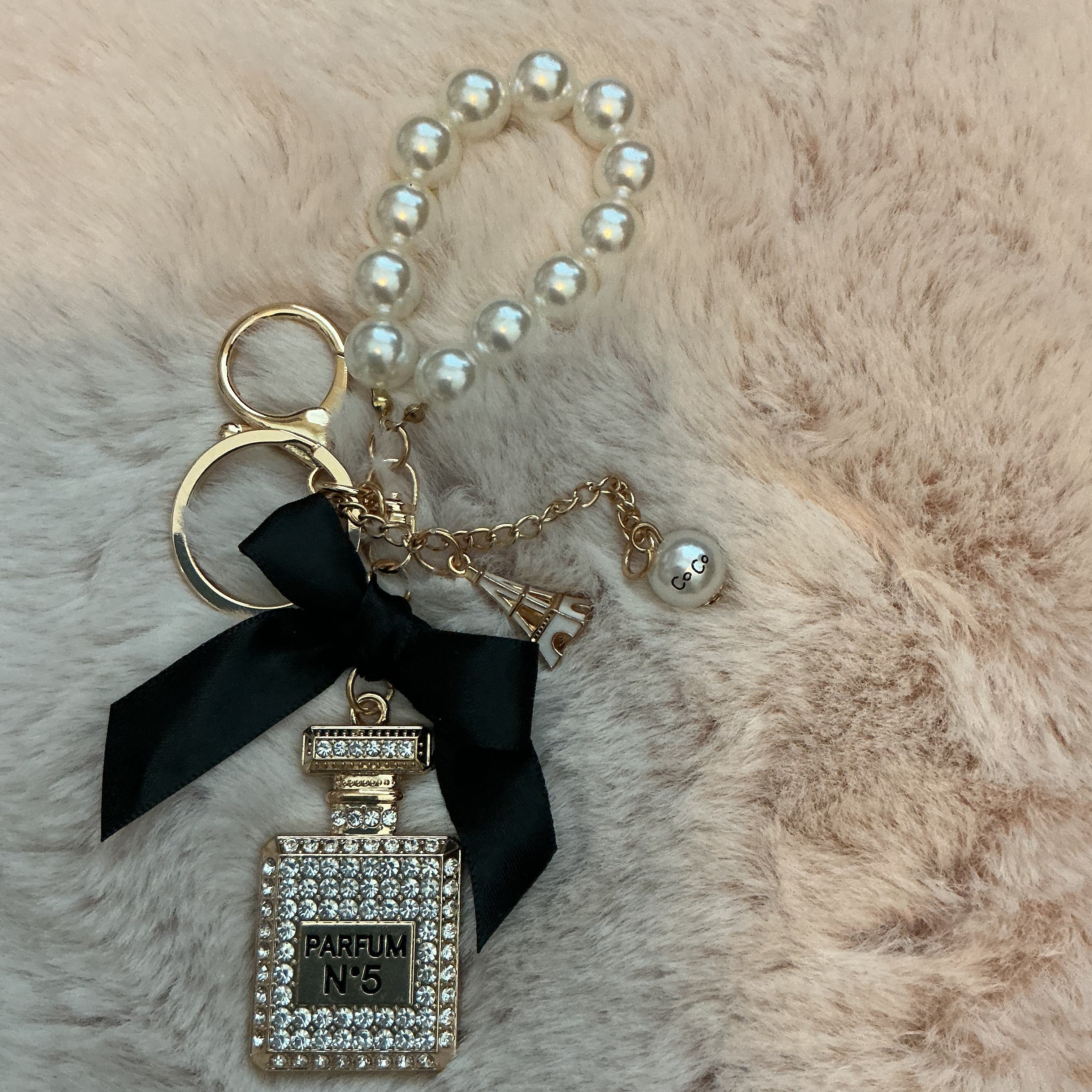 No 5 PERFUME BOTTLE KEY BAG CHARM