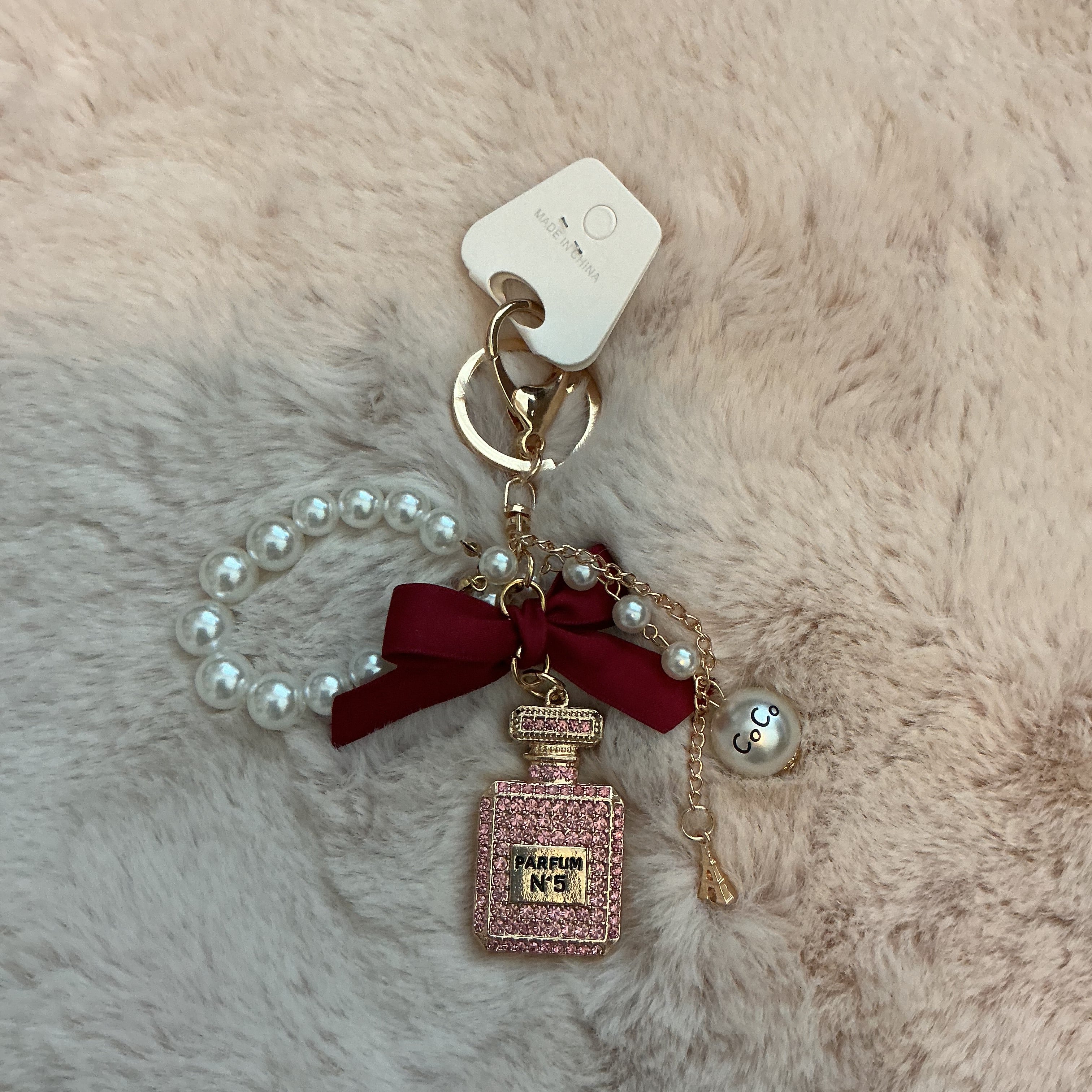 No 5 PERFUME BOTTLE KEY BAG CHARM