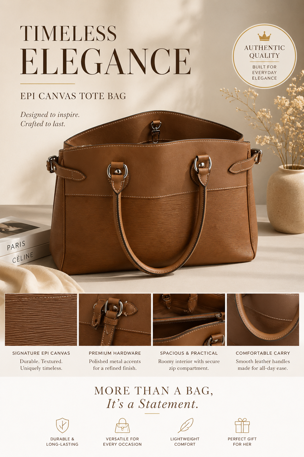 Louis Vuitton Passy GM Brown Epi Shoulder Bag