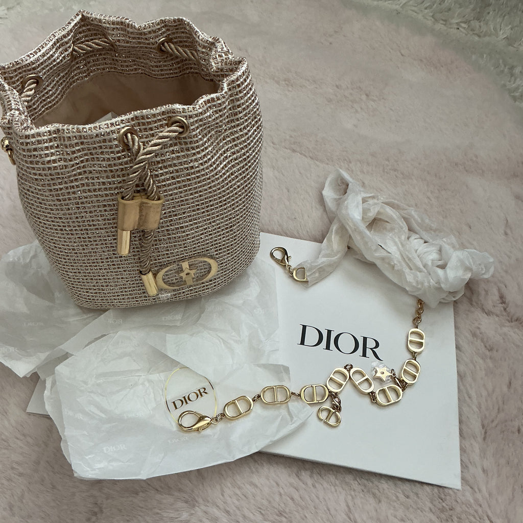 DIOR HOLIDAY COLLECTION BUCKET SLING WITH CROSSBODY CHAIN GWP ITEM