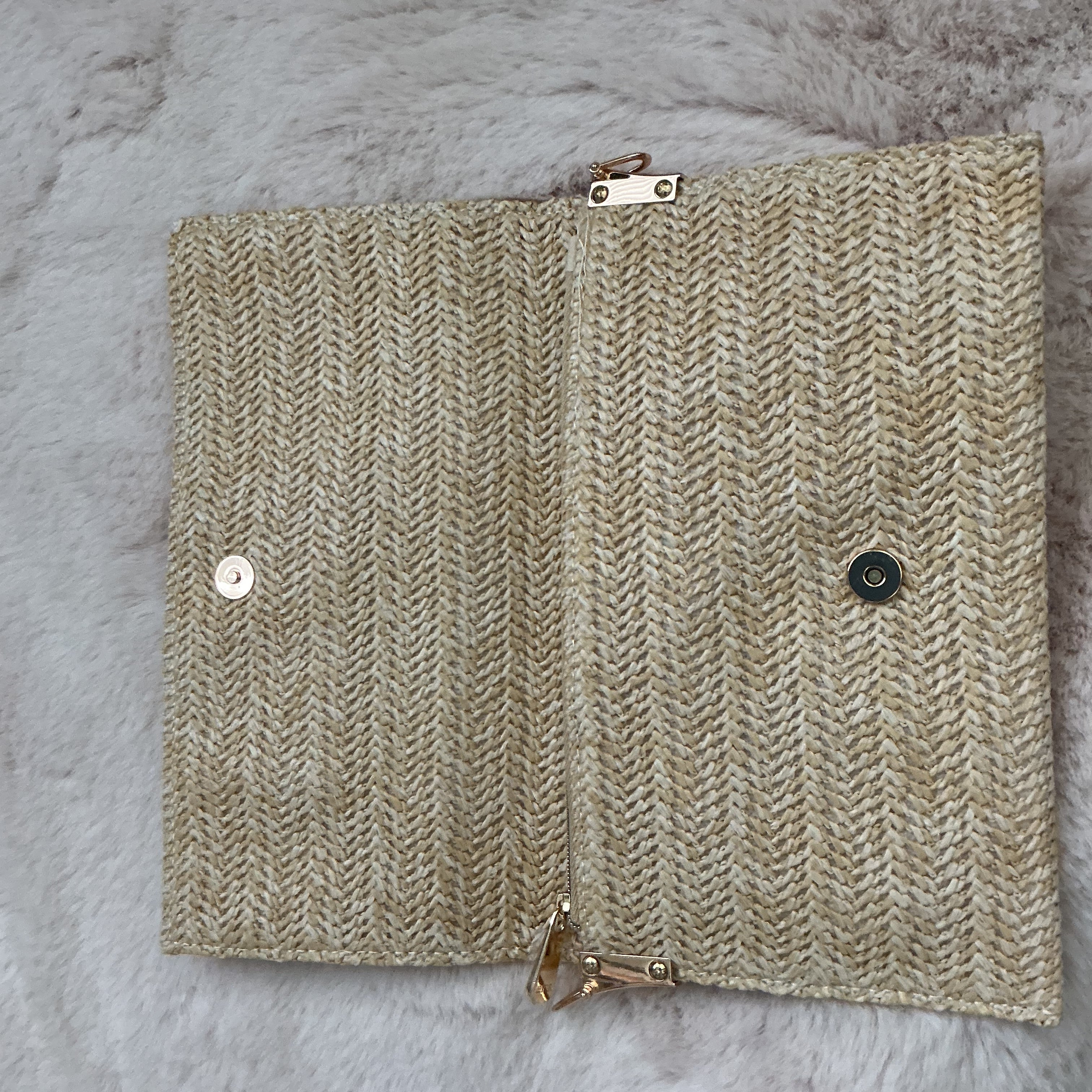 DIOR RAFFIA CLUTCH WITH SHOULDER BEADED STRAP GWP ITEM
