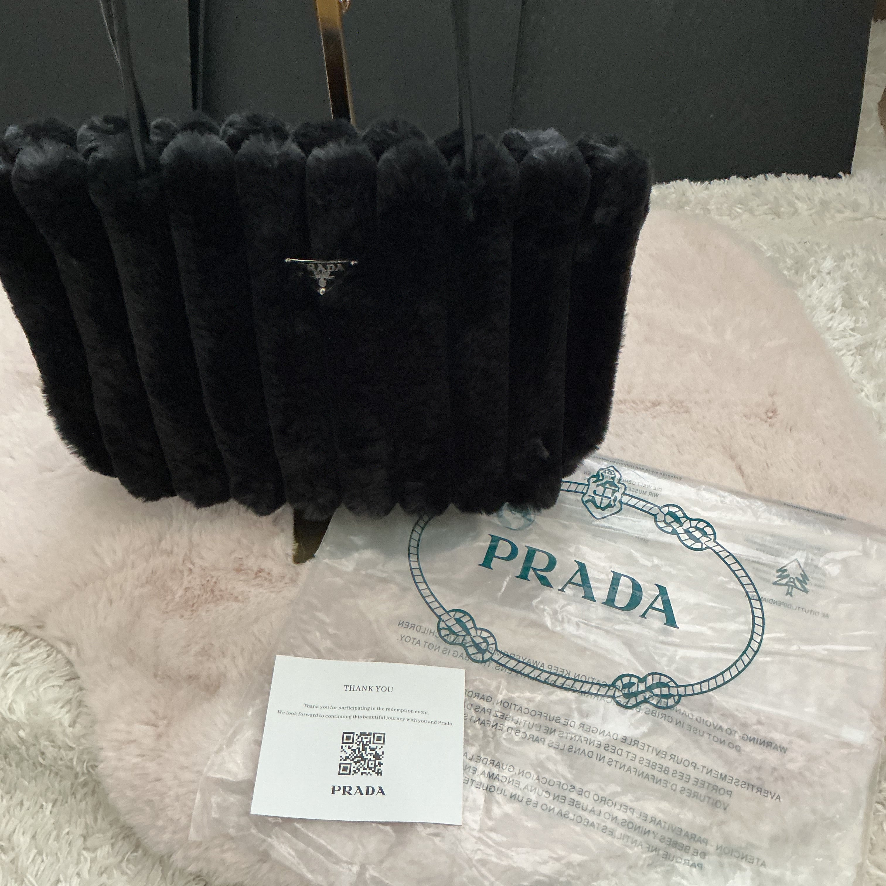 PRADA FURRY SHOULDER BAG