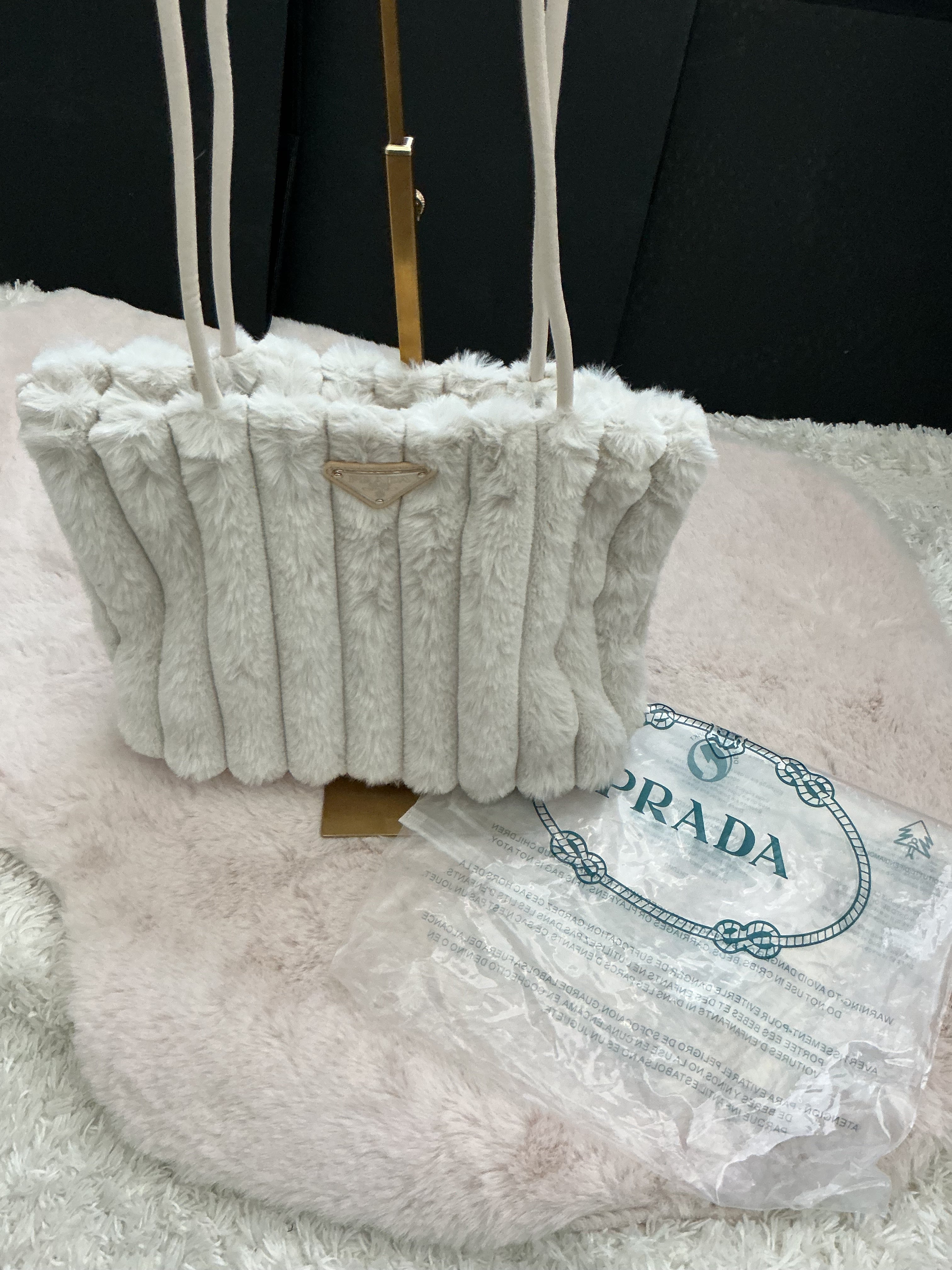 PRADA FURRY SHOULDER BAG