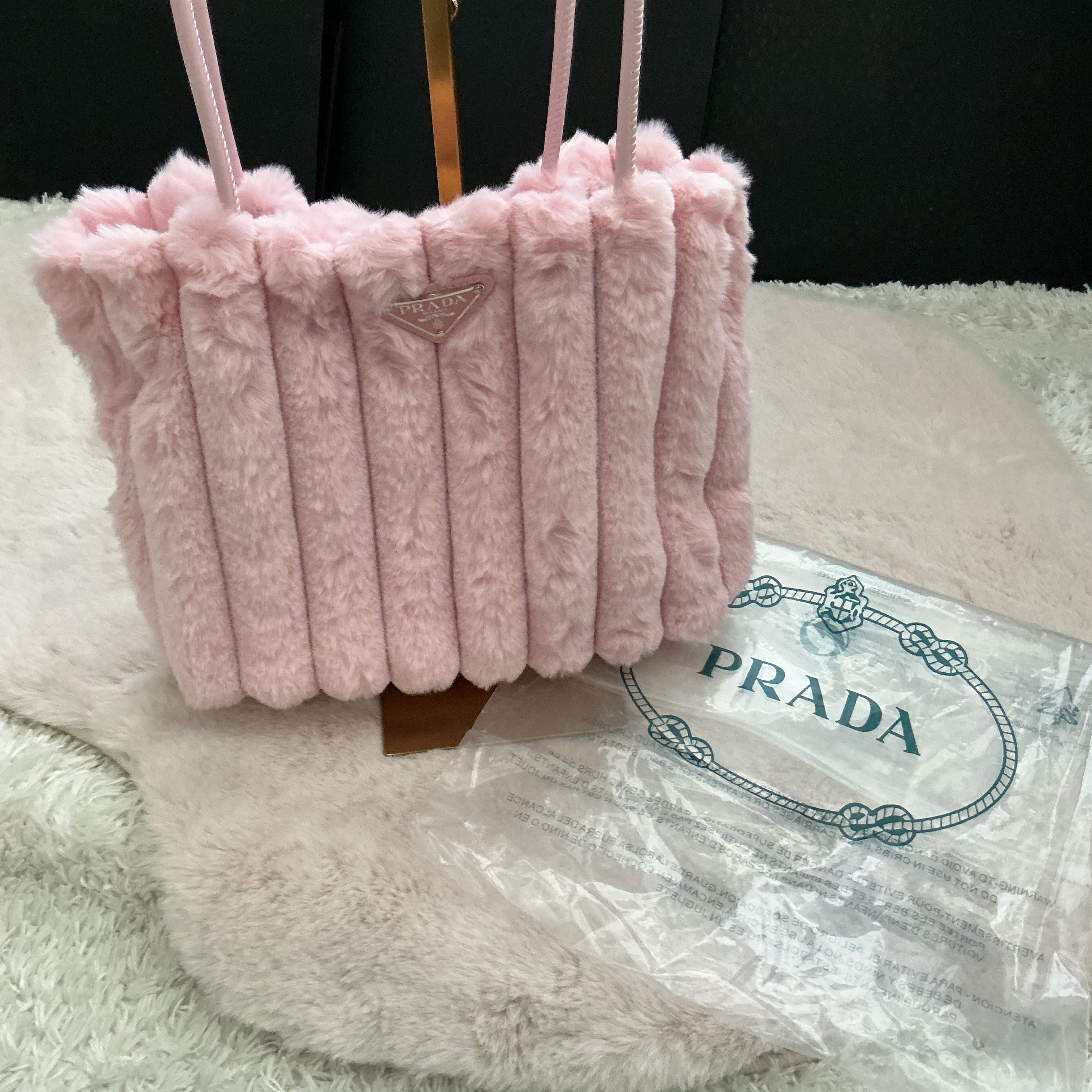 PRADA FURRY SHOULDER BAG