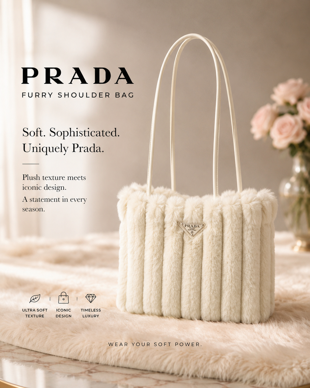 PRADA FURRY SHOULDER BAG VIP  ITEM