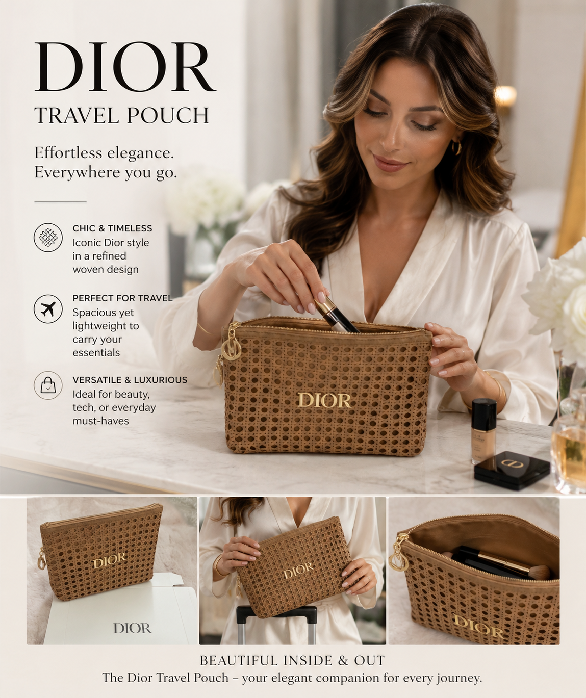 DIOR MAKE UP ZIPPER NATIVE POUCH GWP ITEM