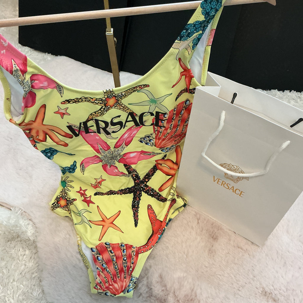 VERSACE 1992 TRESOR DE LA MER PRINT SWIMSUIT
