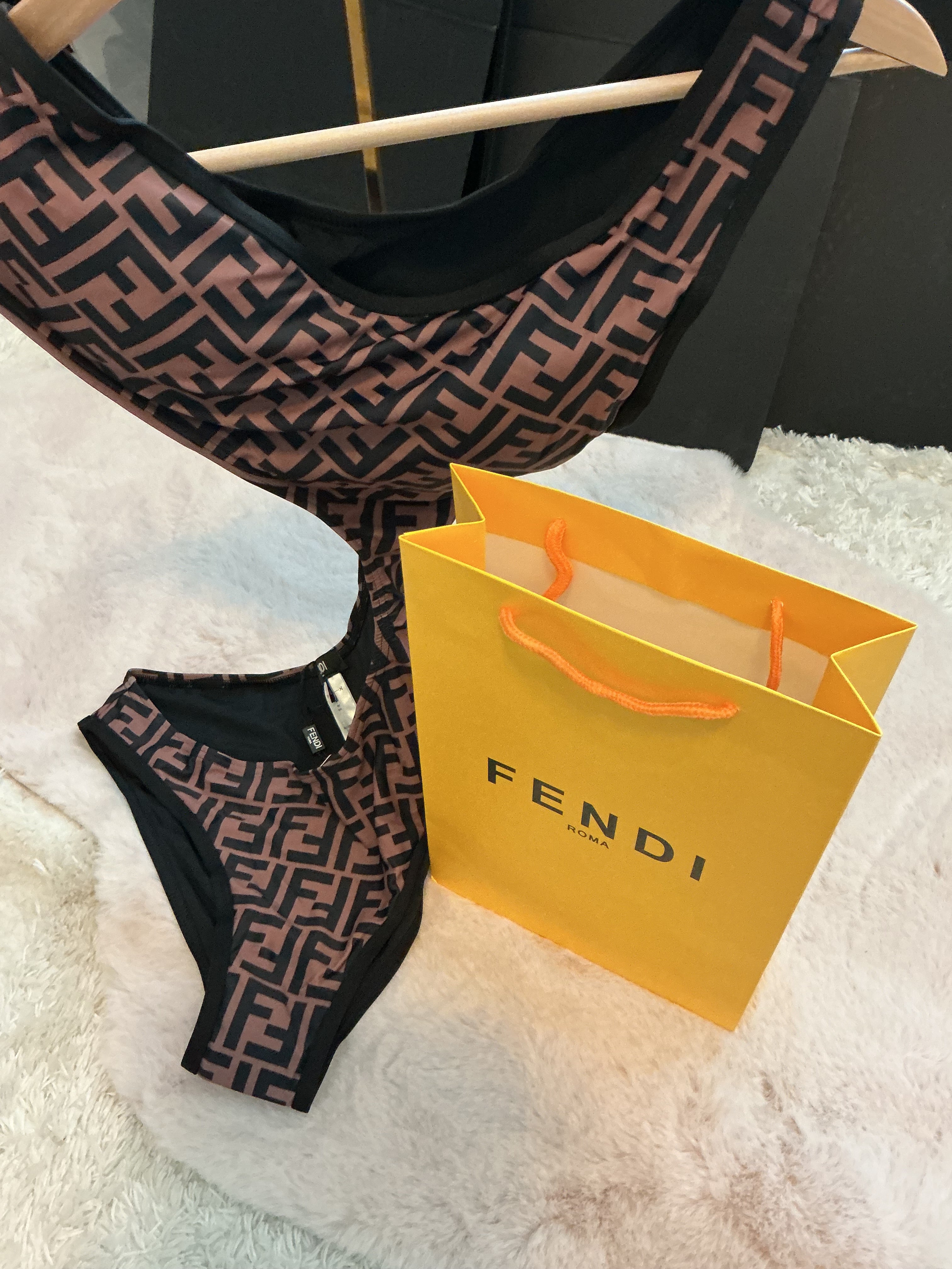 FENDI FF STRAPLESS ONE PIECE SWIMSUIT
