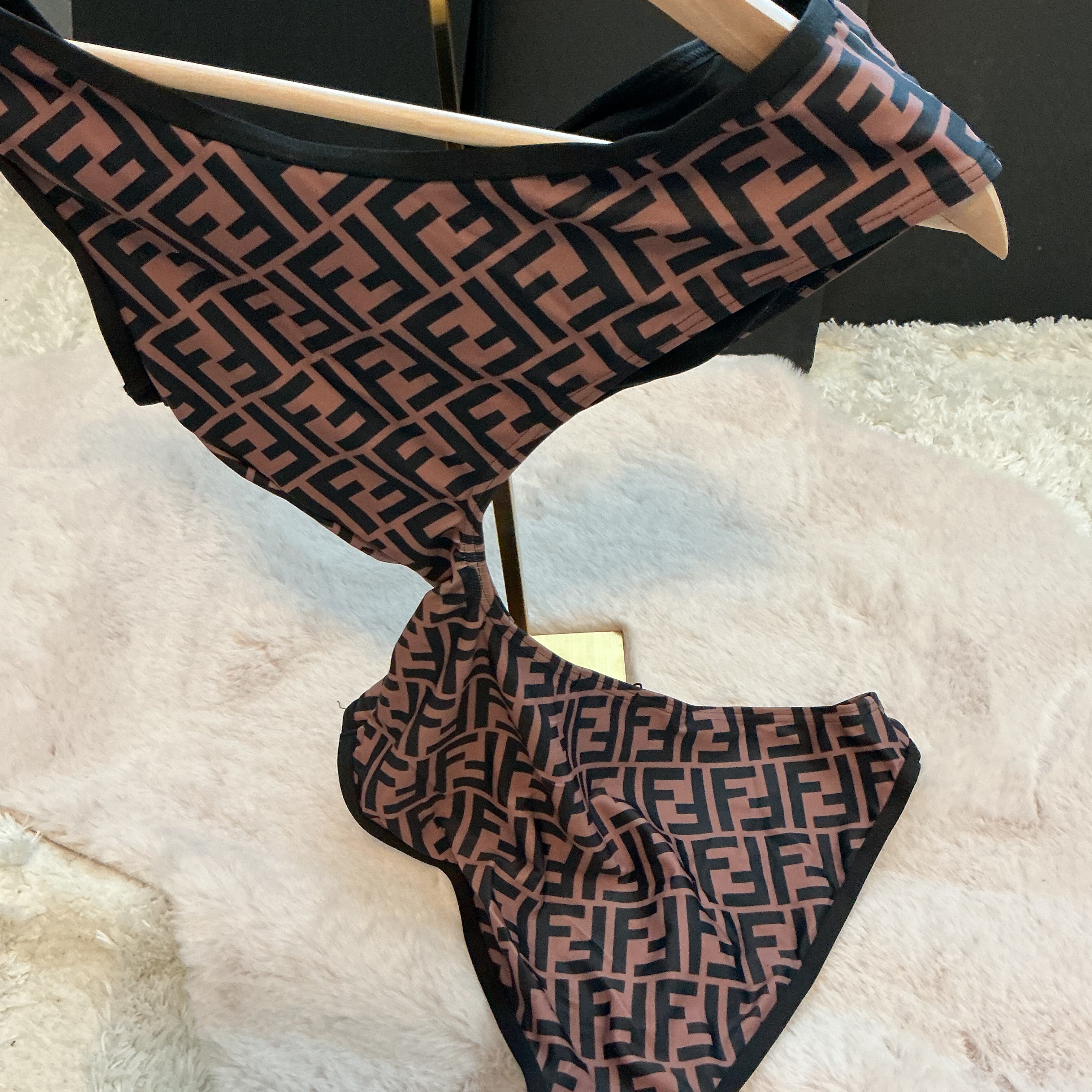 FENDI FF STRAPLESS ONE PIECE SWIMSUIT