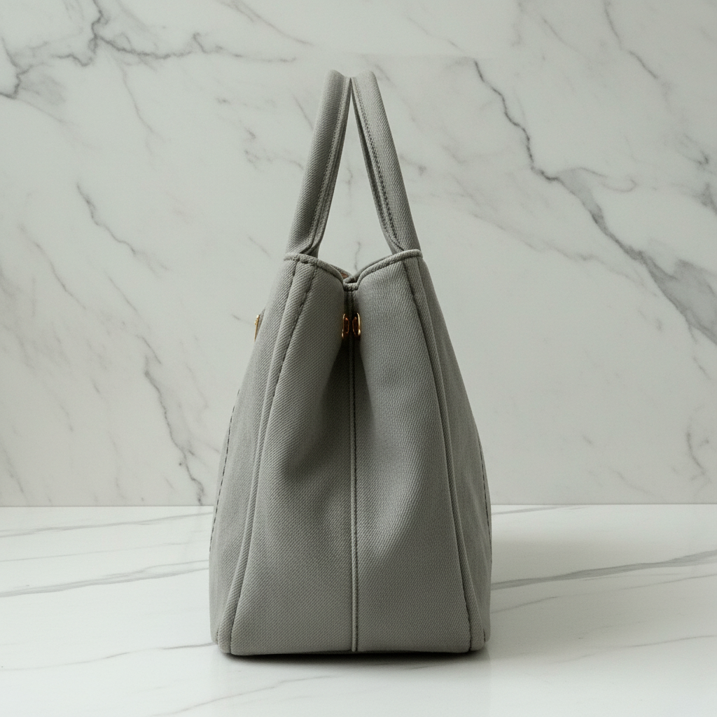 PRADA DENIM GRAY CANAPA HANDBAG COA INCLUDED