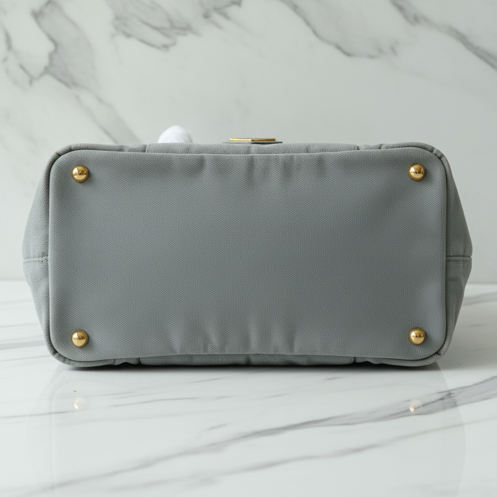 PRADA DENIM GRAY CANAPA HANDBAG COA INCLUDED