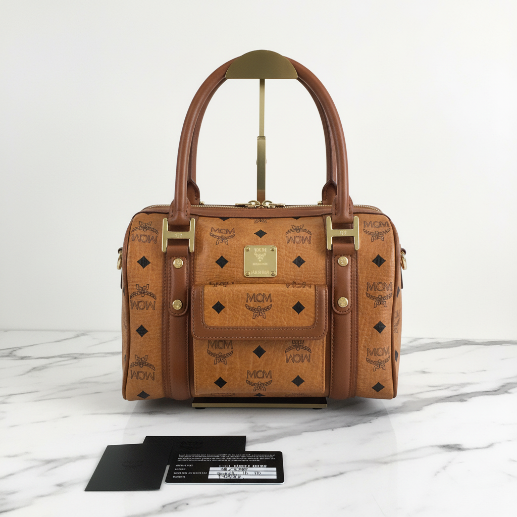 MCM LIMITED EDITION MONOGRAM BOSTON BAG