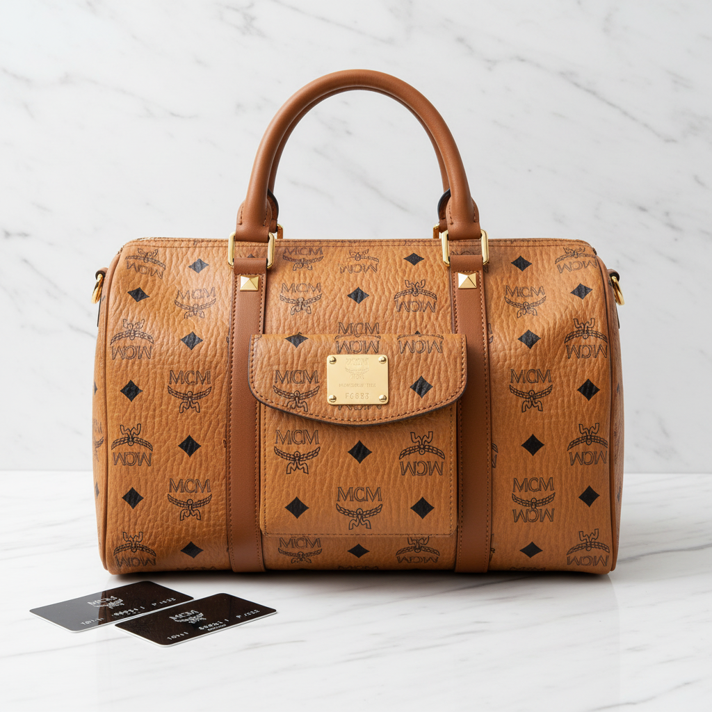 MCM LIMITED EDITION MONOGRAM BOSTON BAG