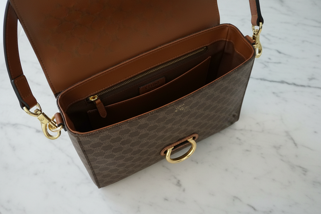 CELINE SMALL CROSSBODY 2 COMPARTMENT BAG WITH ADJUSTABLE STRAP