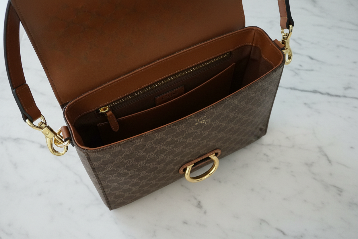 CELINE SMALL CROSSBODY 2 COMPARTMENT BAG WITH ADJUSTABLE STRAP