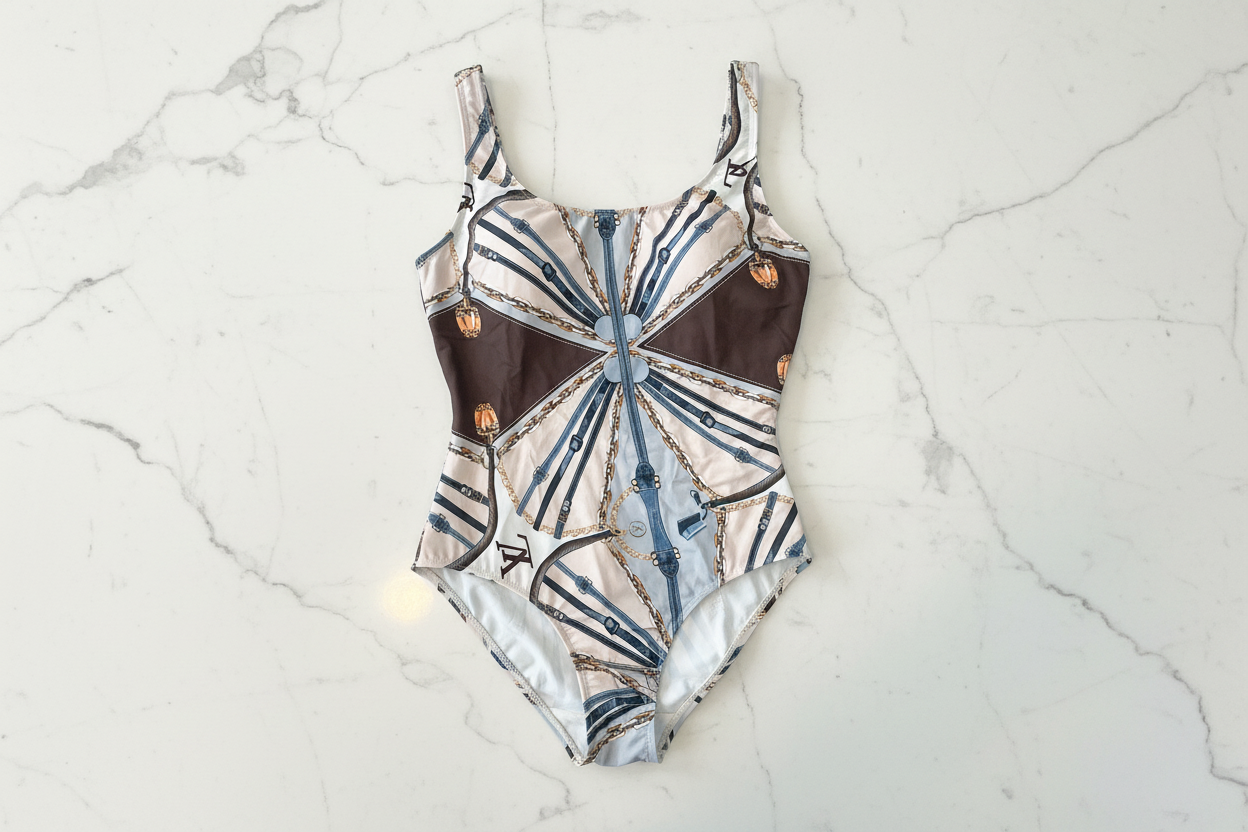 LV LOGO ONE PIECE SWIMSUIT SIZE SMALL