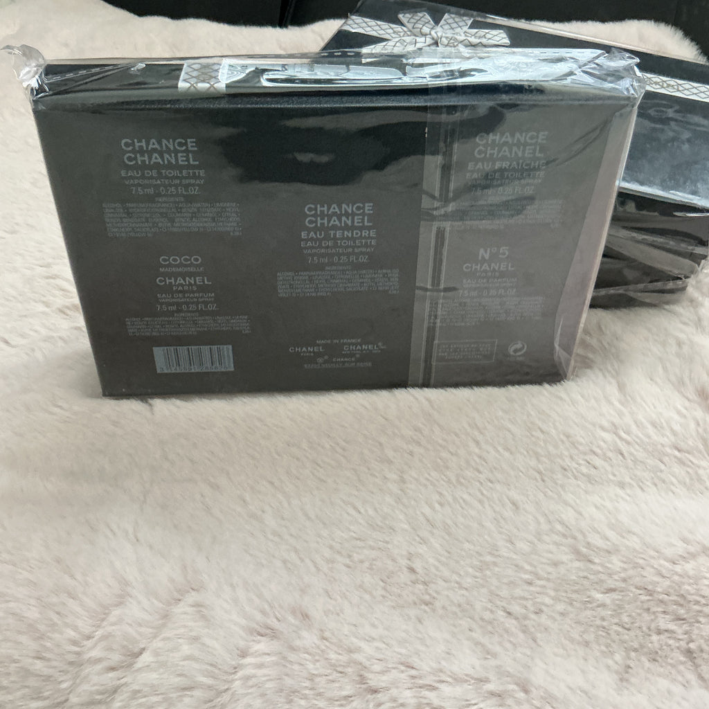 CHANEL SATIN 5 PIECE PERFUME SET