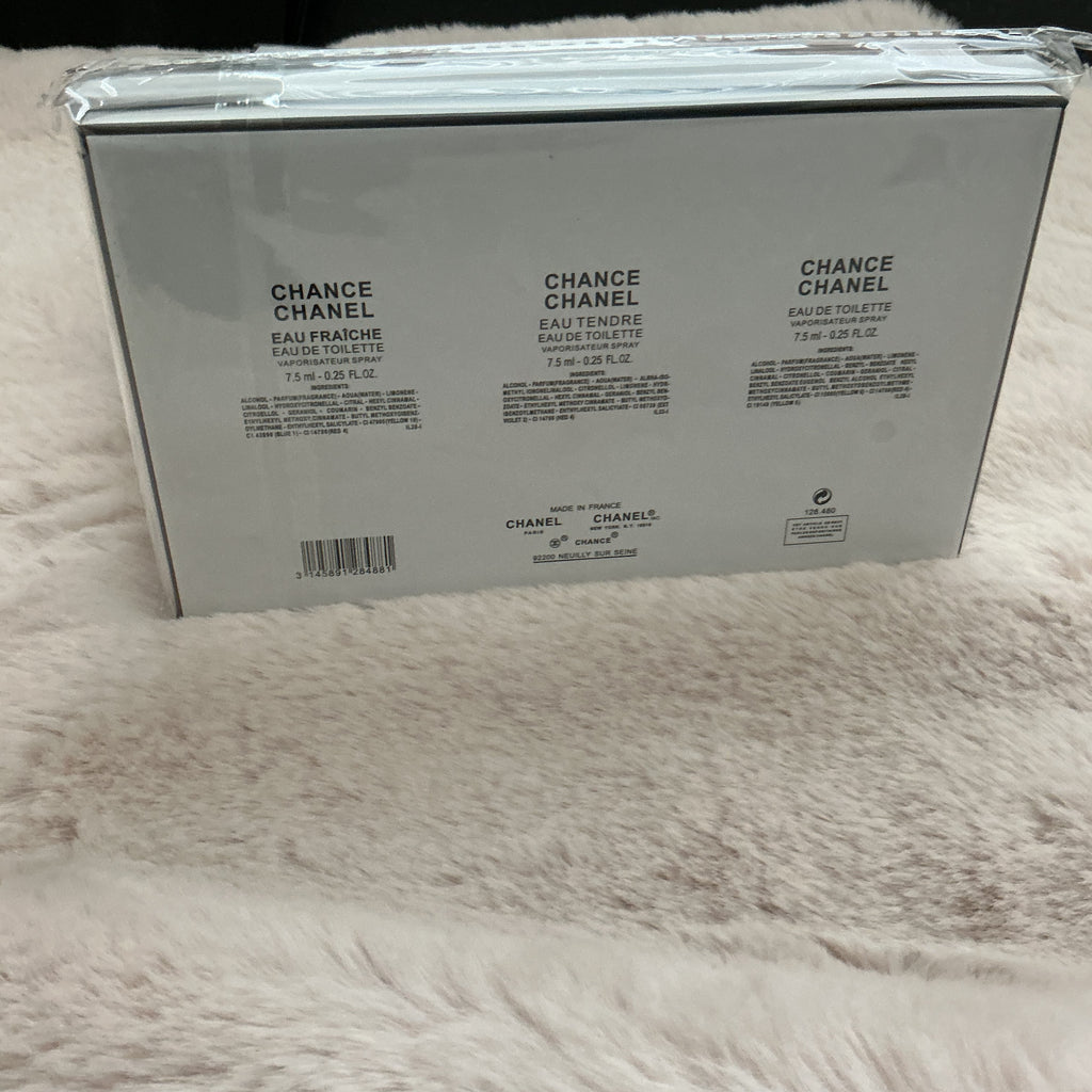 CHANEL 3 PIECE PERFUME SET ROUND BOTTLE