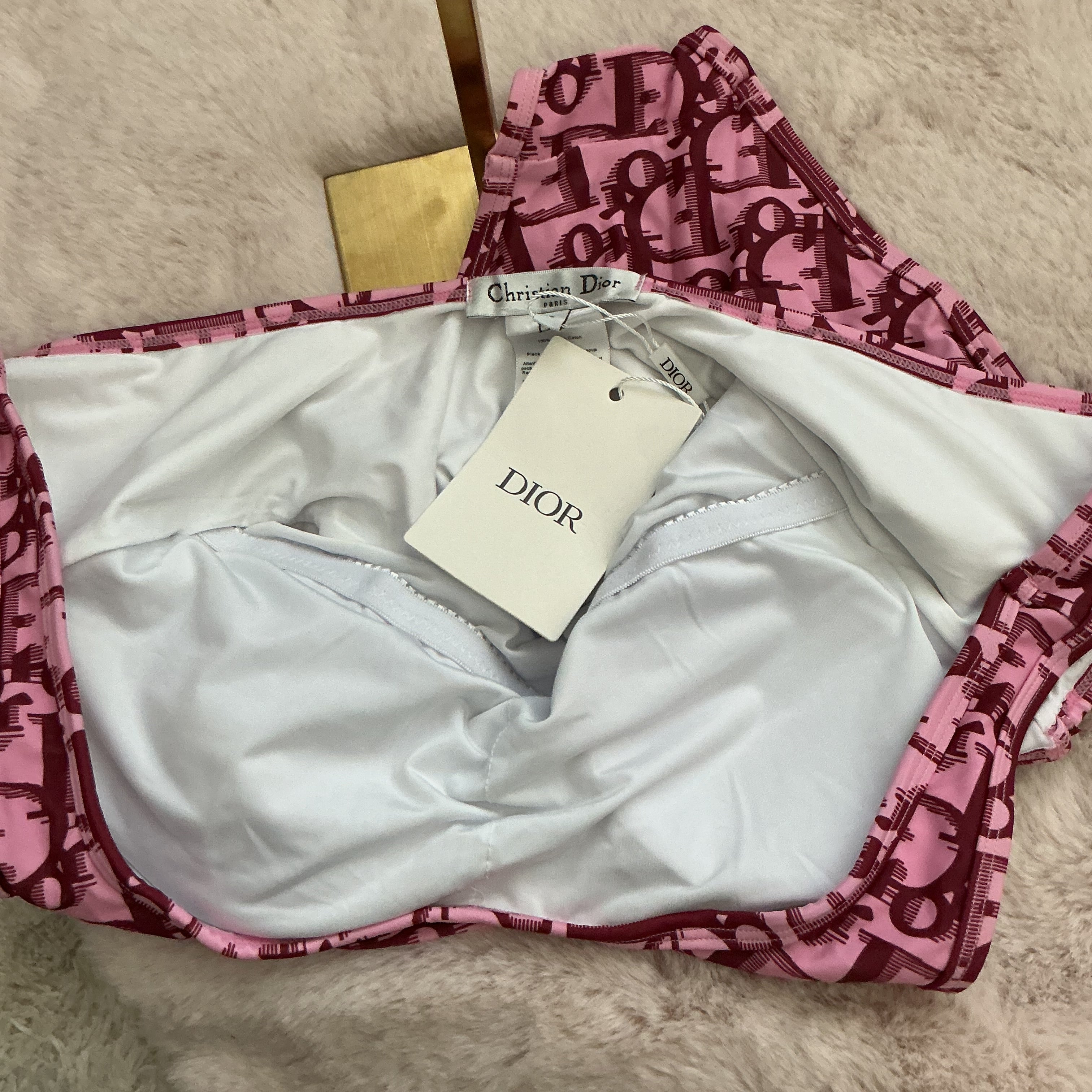 Christian Dior Logo One Piece Swimsuit Size Small  with gift bag