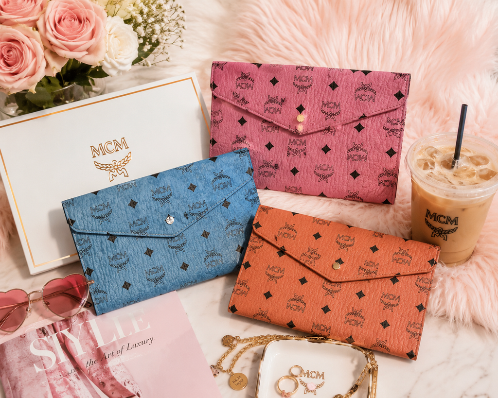 MCM Envelope Monogram Pouch GWP Item with Gift Box