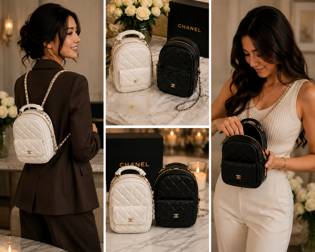 Chanel Makeup  Mini Backpack with Double Chain comes with Gift Box VIP ITEM