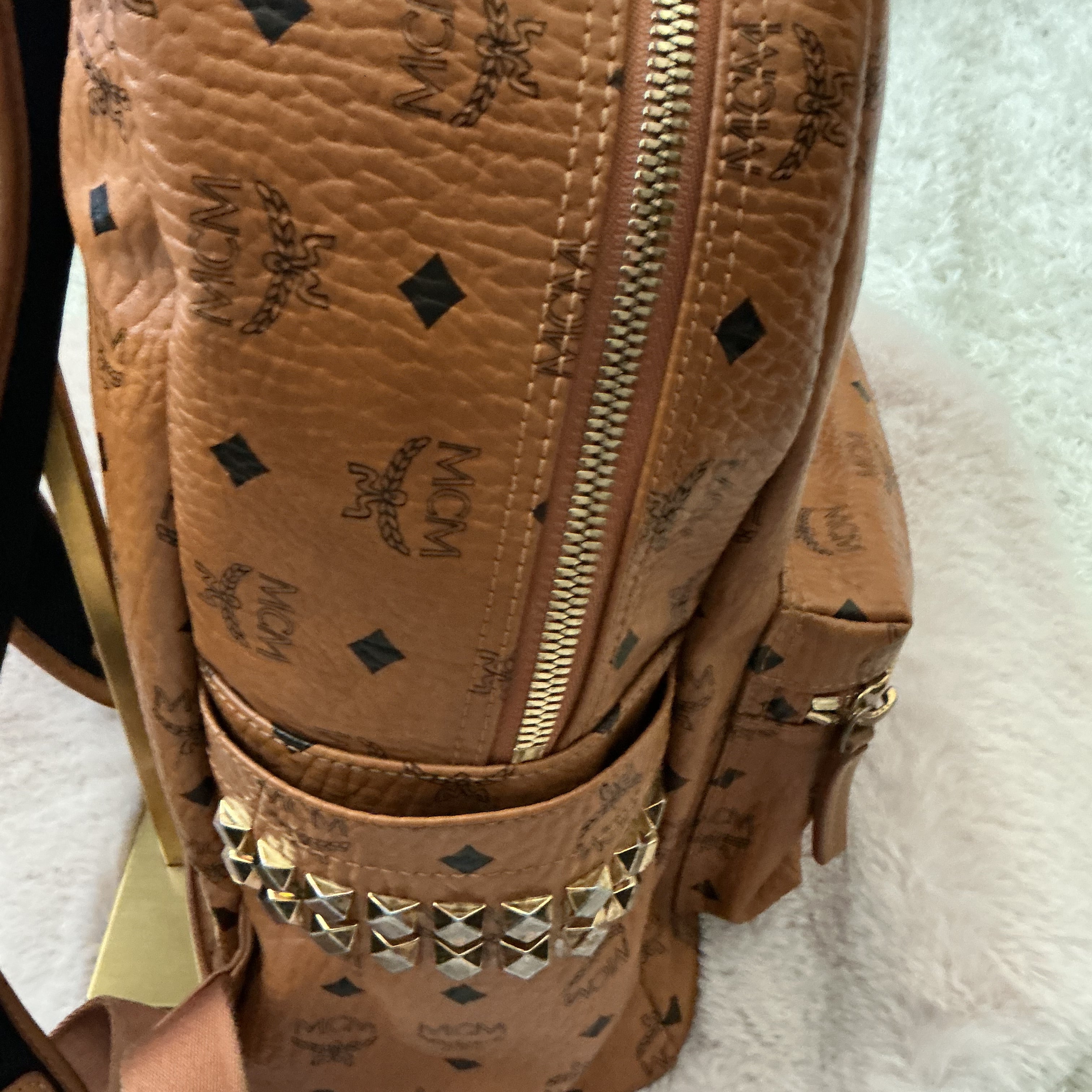 MCM GM Monogram Cognac Backpack LIMITED EDITION