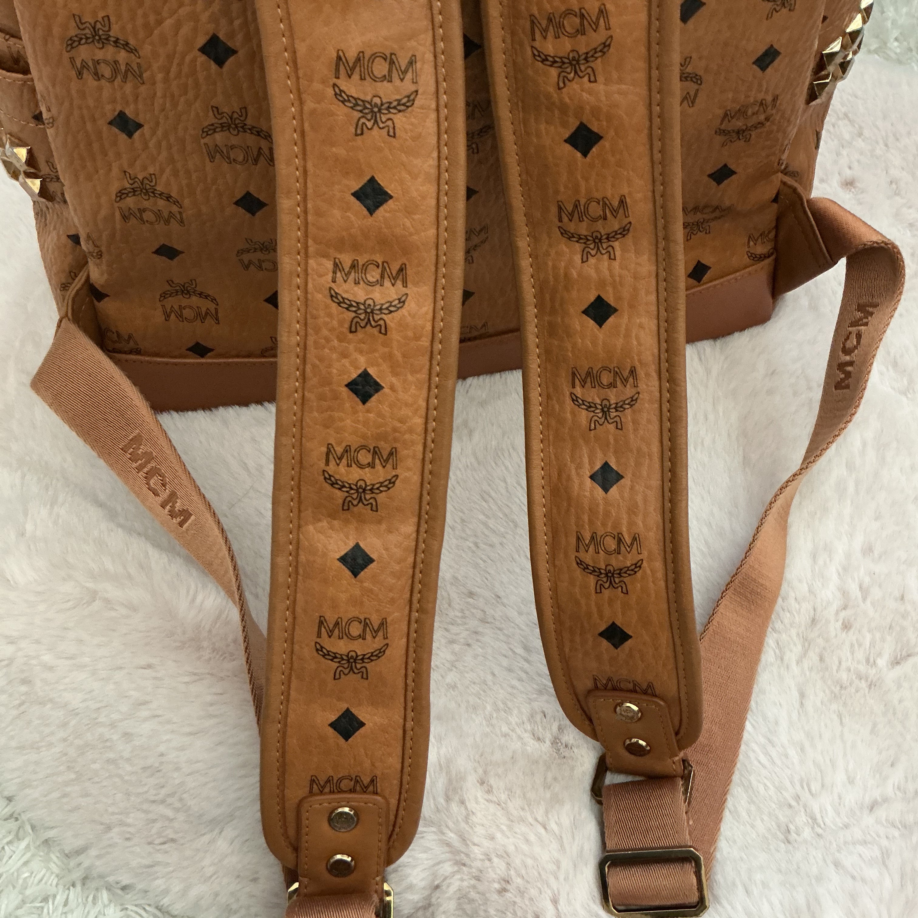 MCM GM Monogram Cognac Backpack LIMITED EDITION