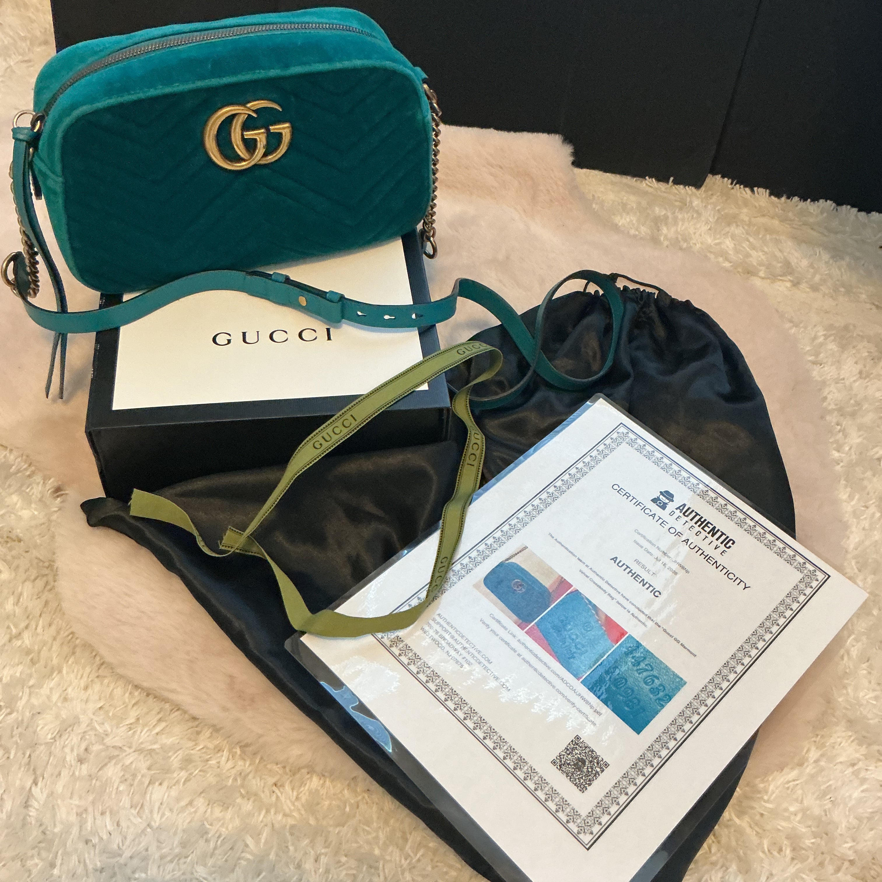 Gucci MARMONT Velvet Shoulder Crossbody Bag